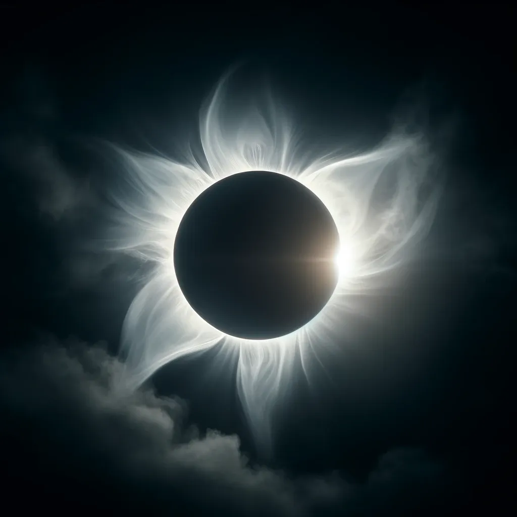 A dramatic representation of a solar eclipse