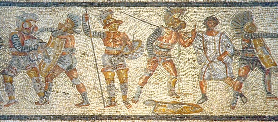 Gladiators from the Zliten mosaic