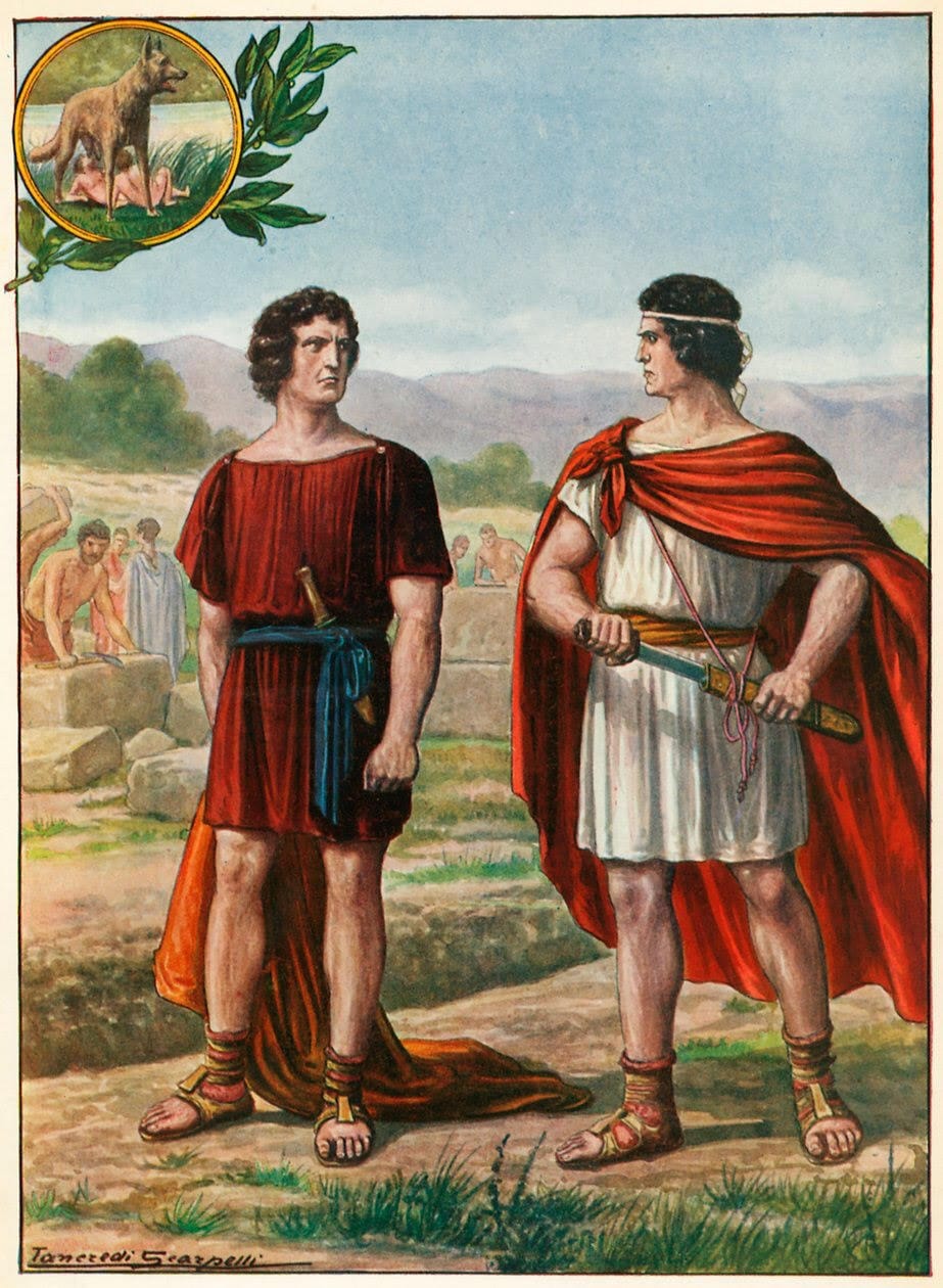 Romulus e Remus, Painting by Tancredi Scarpelli