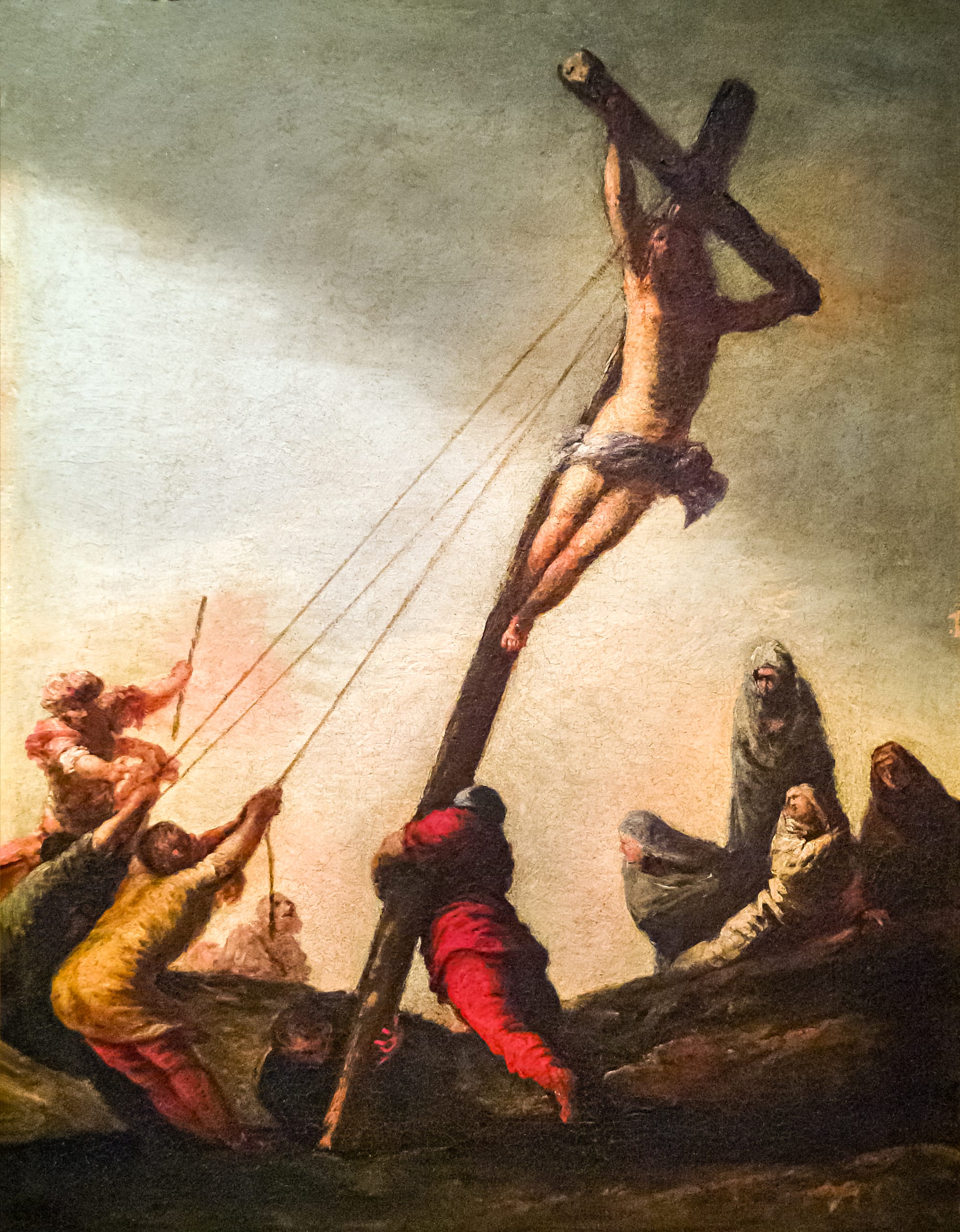 A depiction of the Raising of the Cross, by Sebastiano Mazzoni, 17th century, Ca' Rezzonico