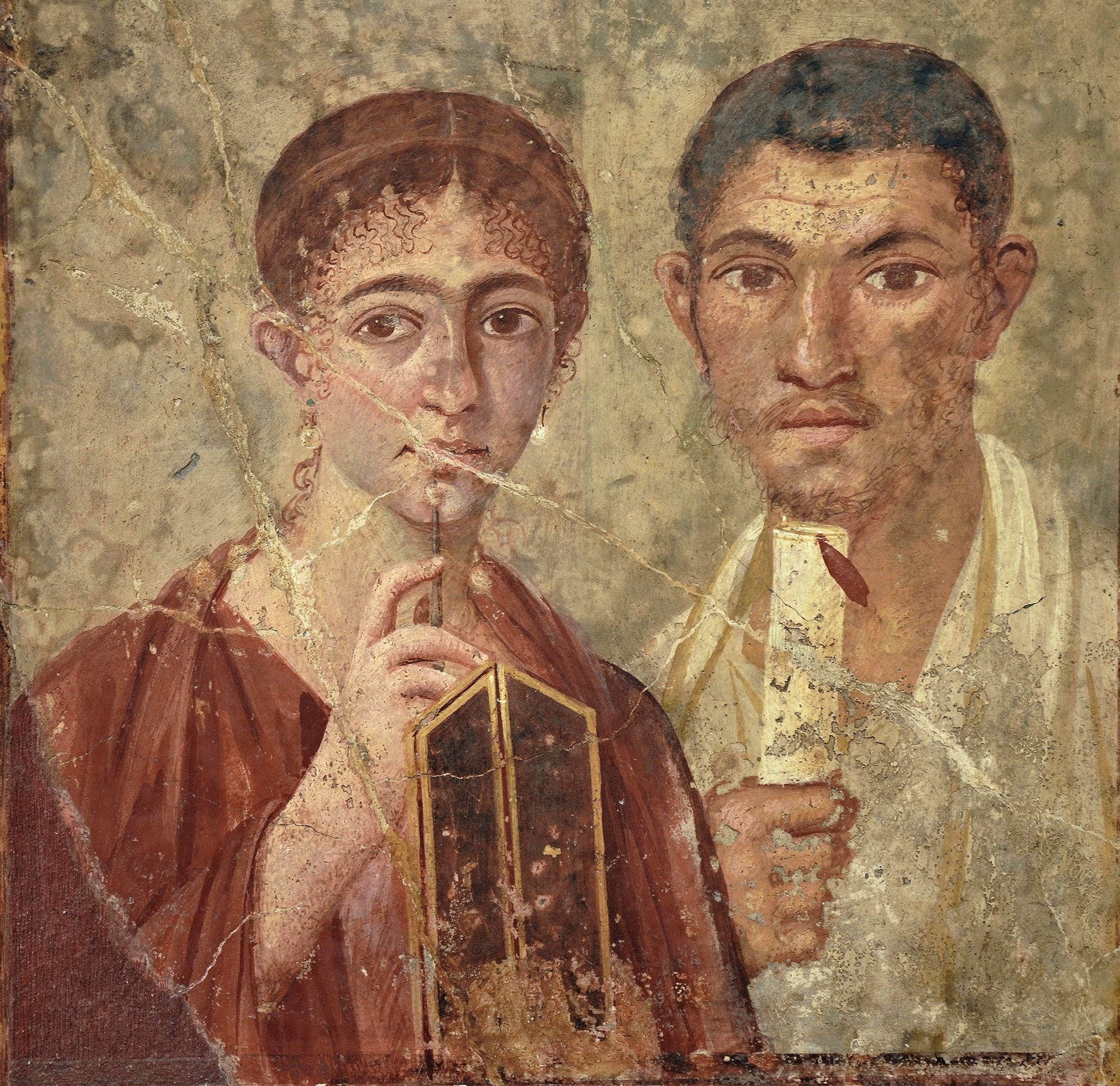 Fresco depicting the baker Terentius Neo and his wife, from Pompeii, House of Terentius, Naples National Archaeological Museum