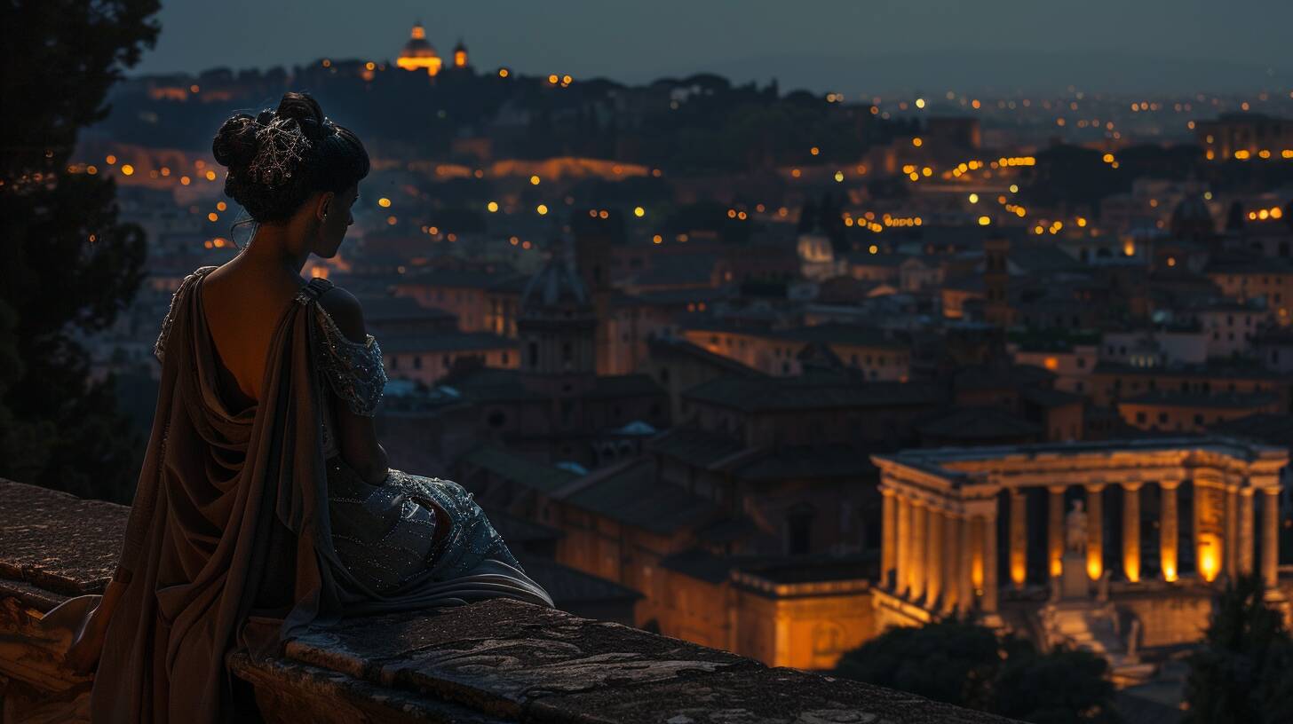 Messalina gazing at Rome in the night