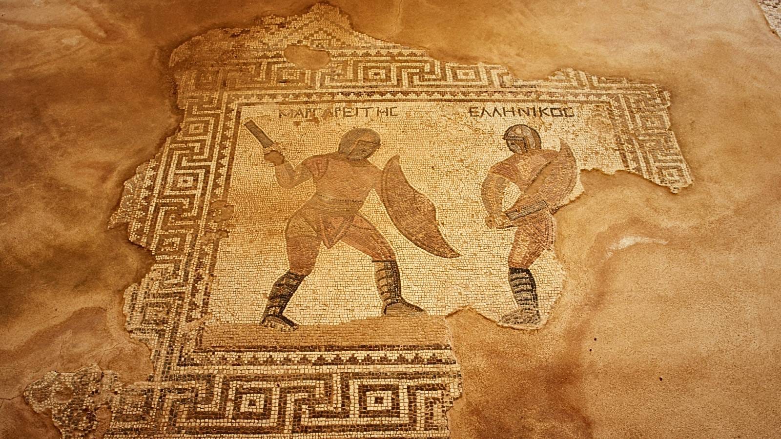 Gladiators mosaic in Paphos