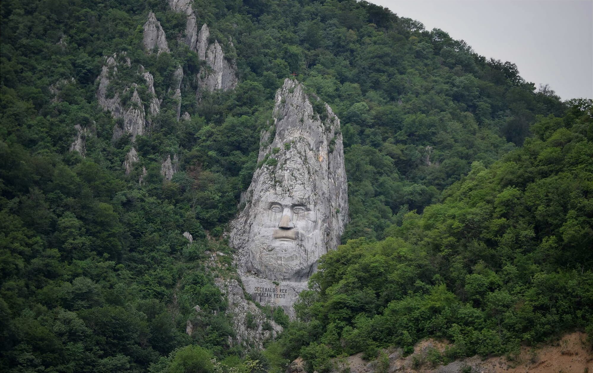 Statue of Dacian King Decebalus - a 40 meter high statue that is the tallest rock sculpture in Europe.