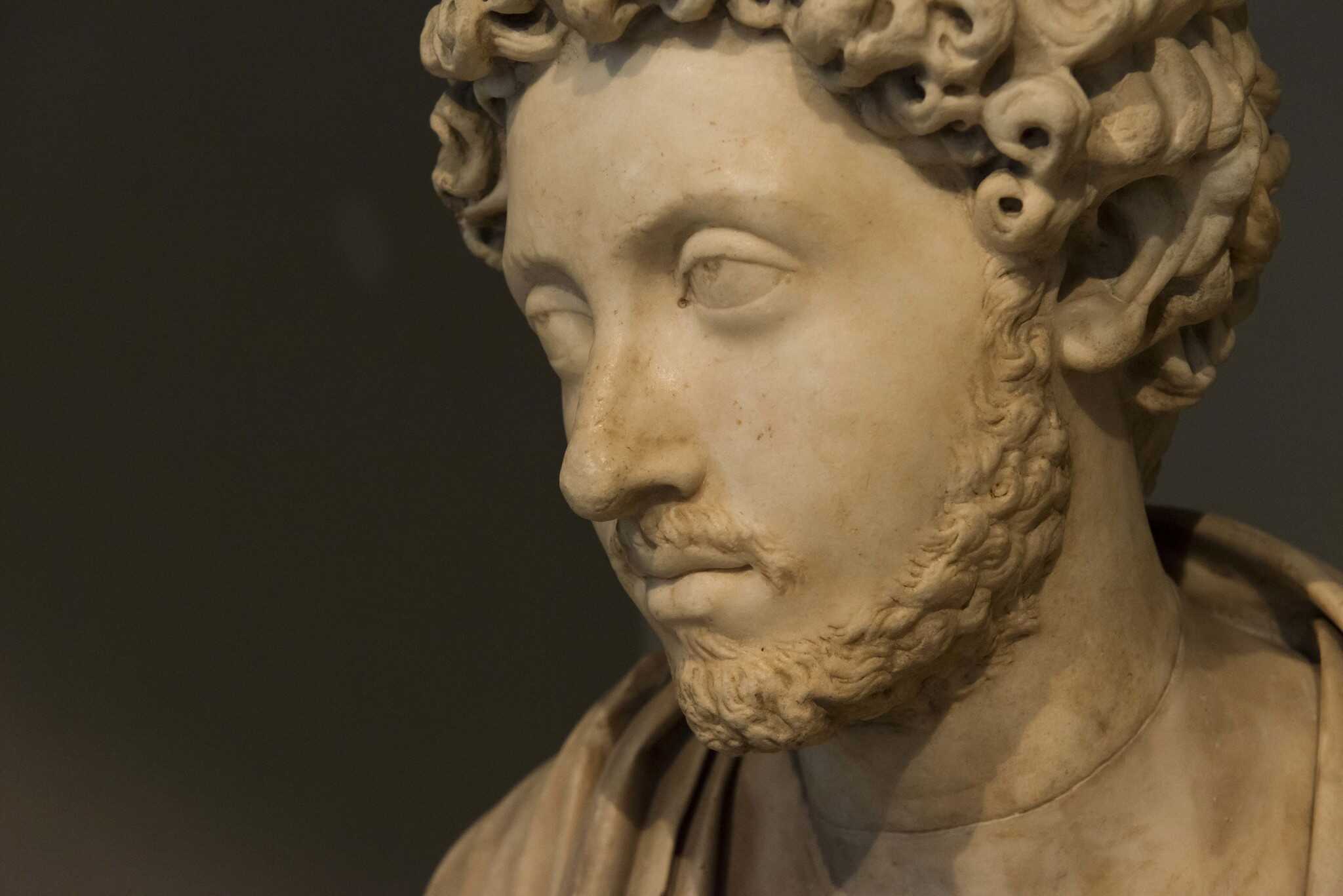 One of the many busts of the stoic Roman Emperor Marcus Aurelius