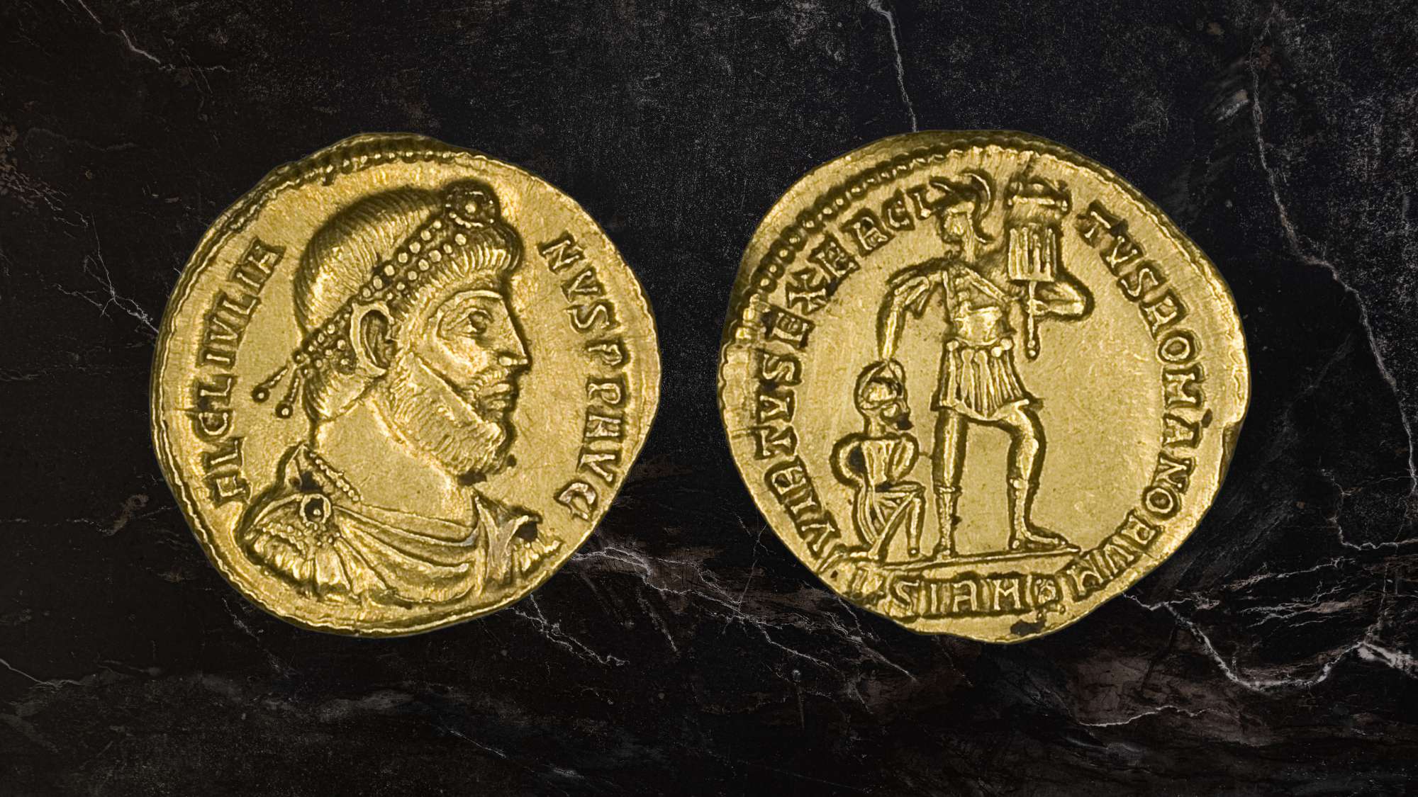 Roman Emperor Julian on a Solidus coin. 