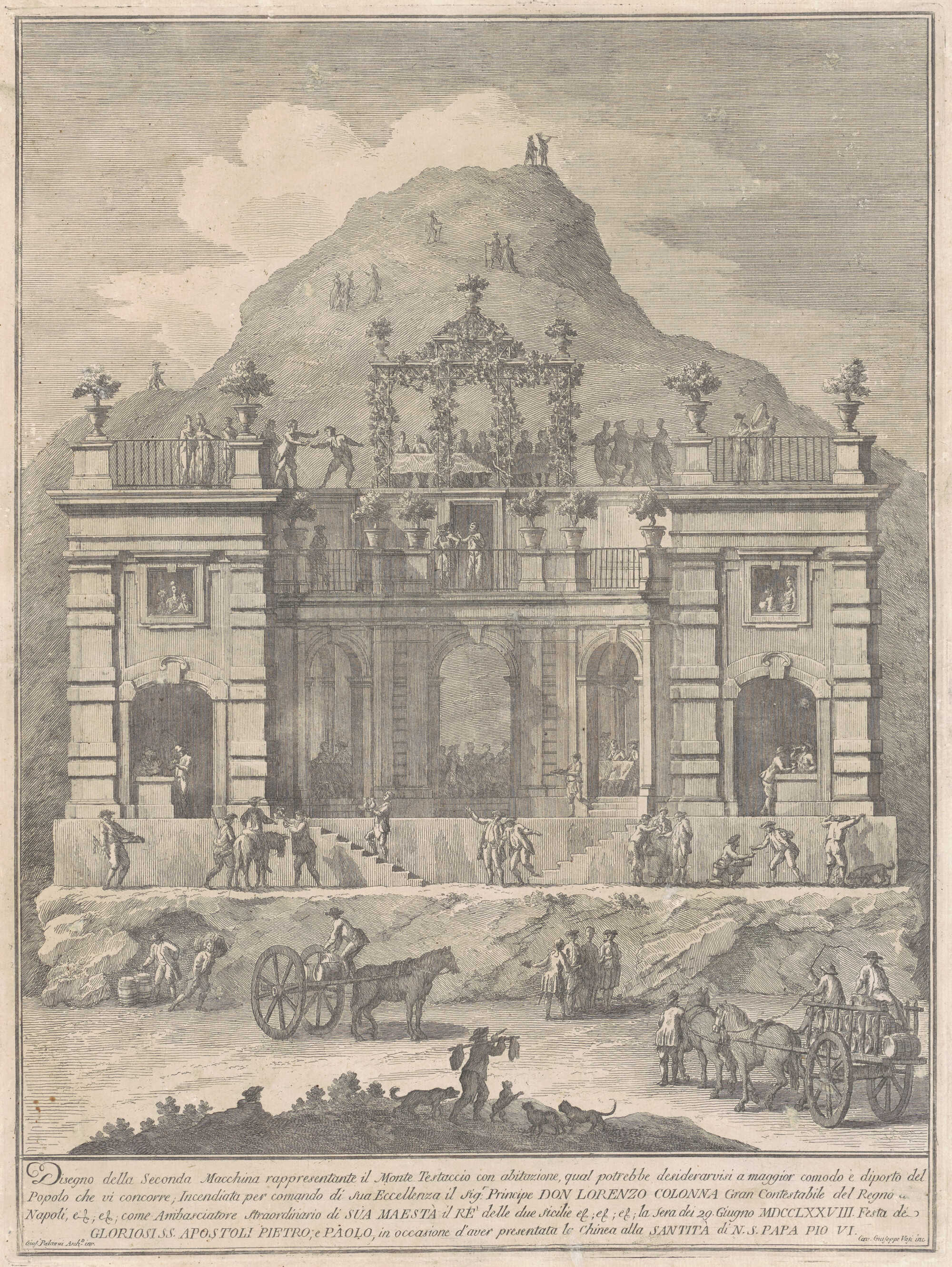 The Seconda Macchina for the Chinea of 1778: A Dwelling near Monte Testaccio Gravure