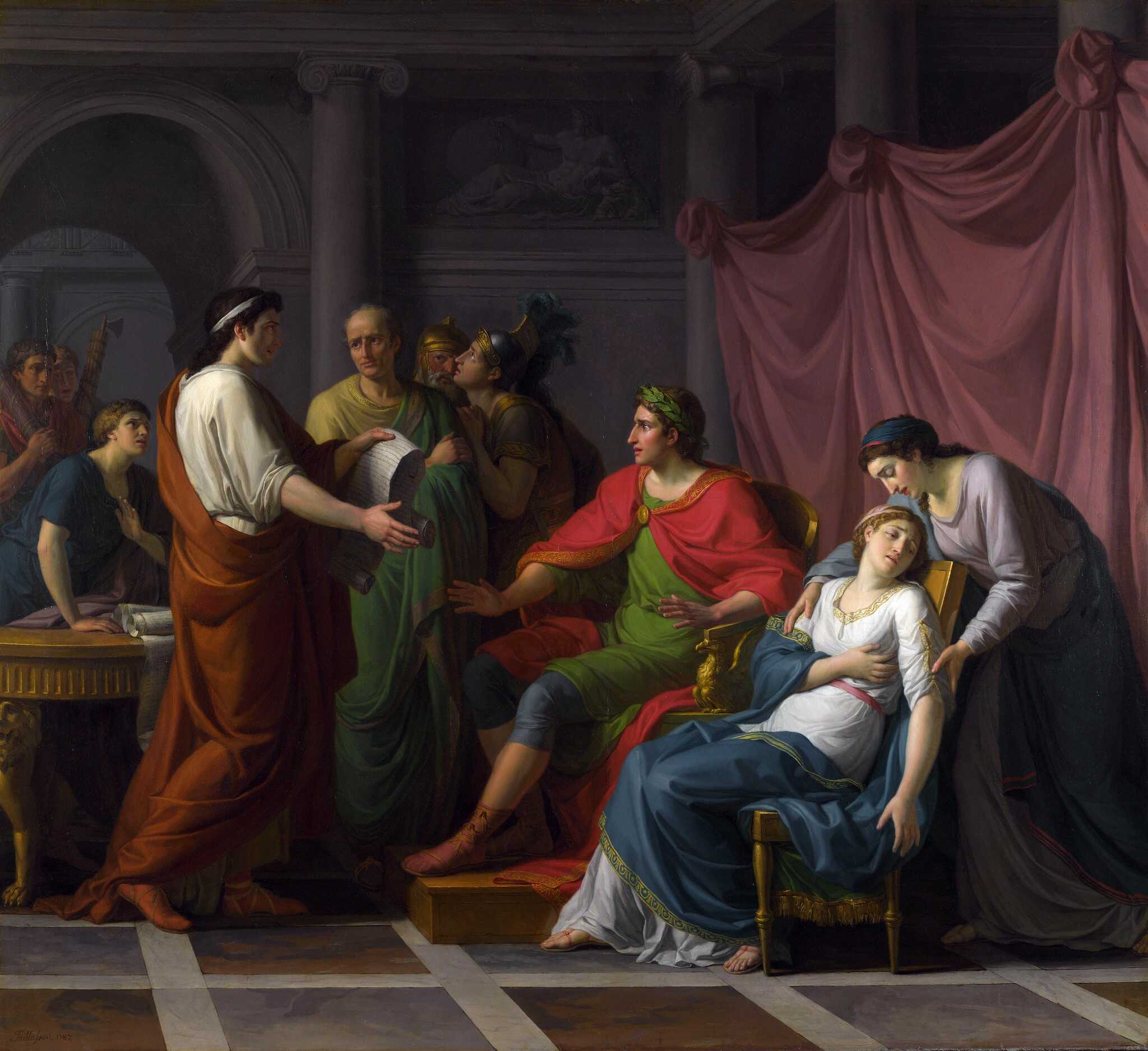 Virgil Reading the Aeneid to Augustus and Octavia, Jean-Joseph Taillasson.