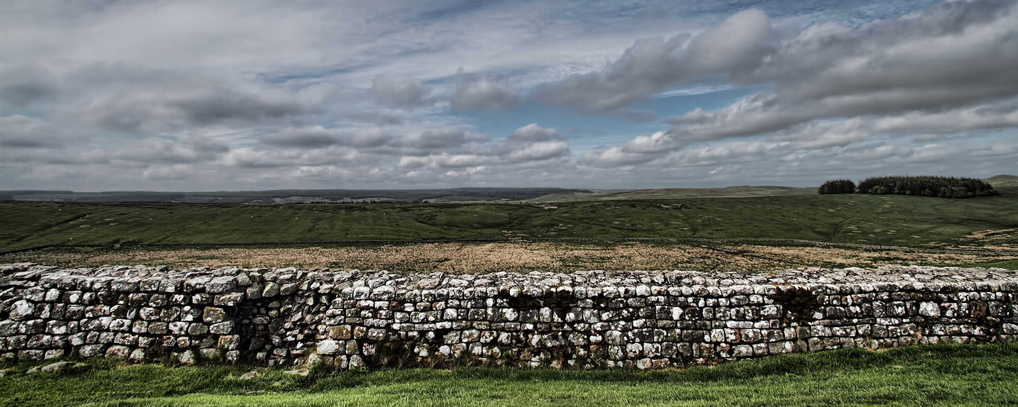 A panoramic view from Hadrian's Wall, in Britain. 