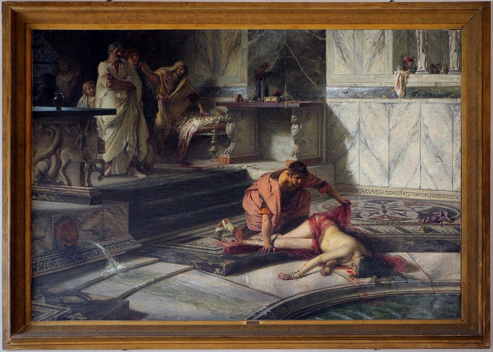 Nero and the Death of Agrippina the Younger, a painting by Antonio Rizzi.