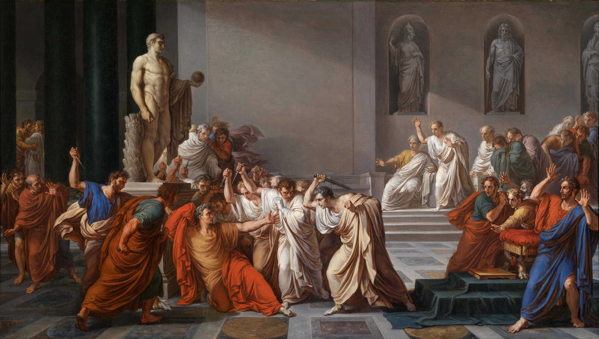 Julius Caesar’s Assassination. Painting by Vincenzo Camuccini. 