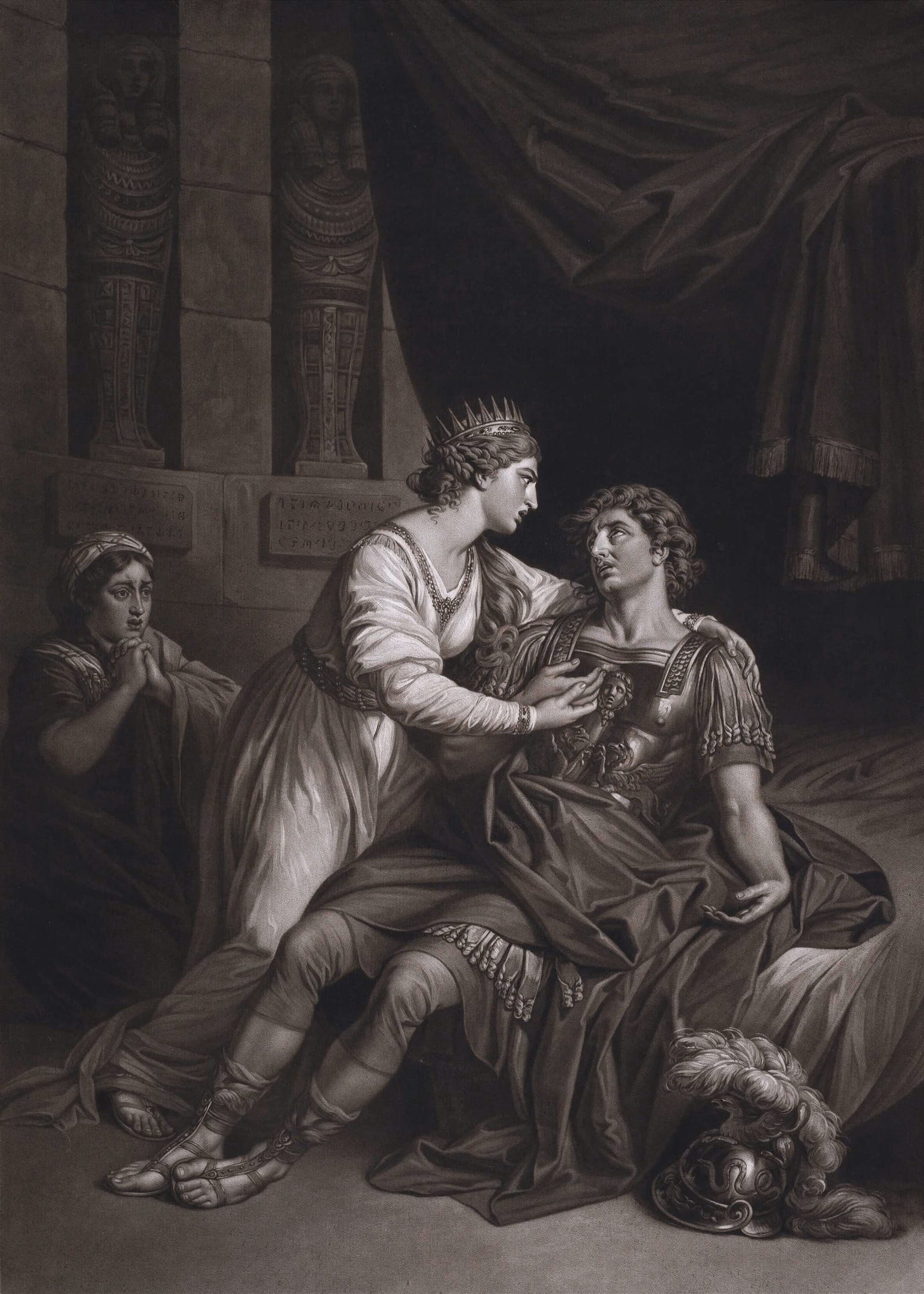 A painting from Thomas Watson, depicting the death of Mark Antony, in Shakespeare’s famous play