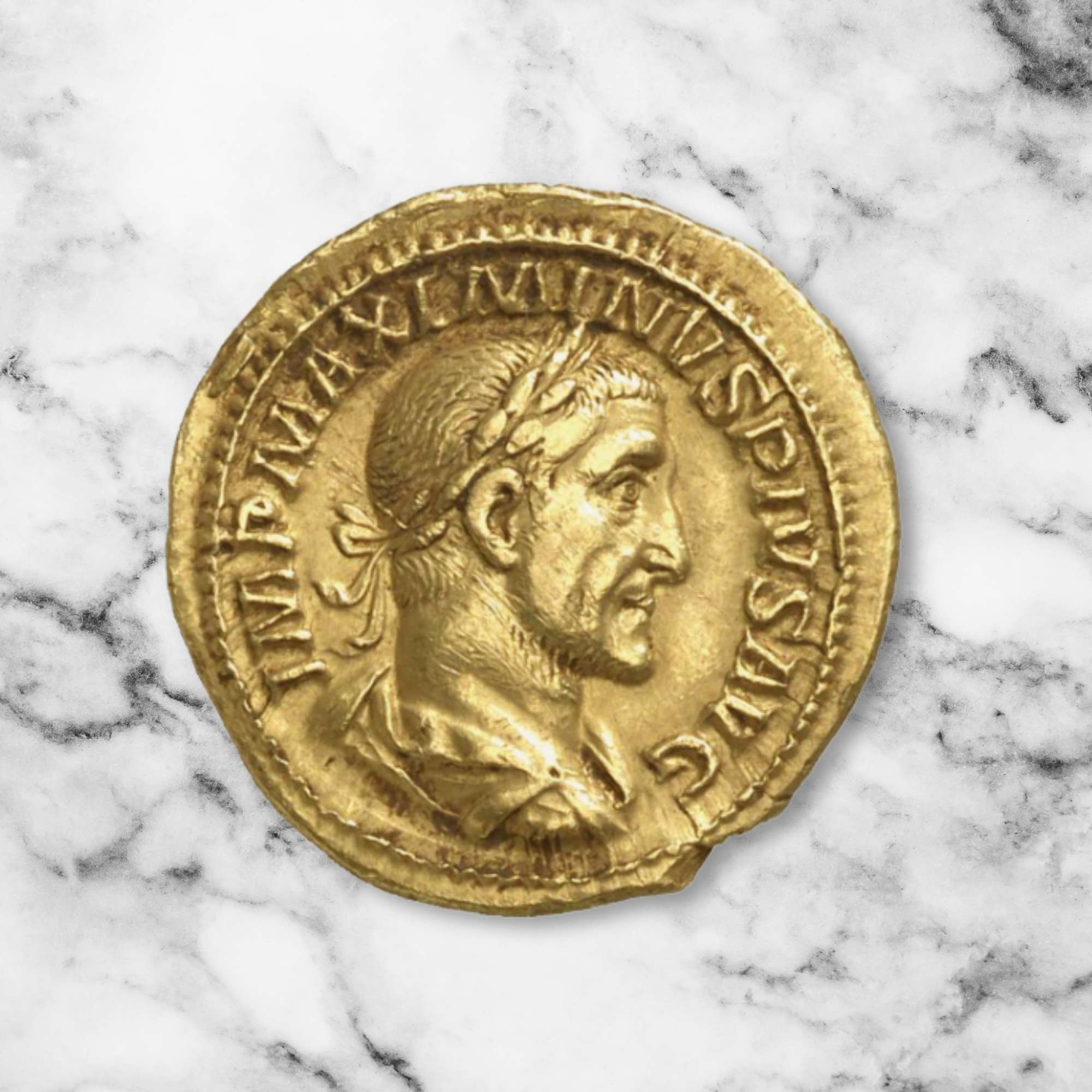 Maximinus I (Thrax) gold aureus Roman coin.