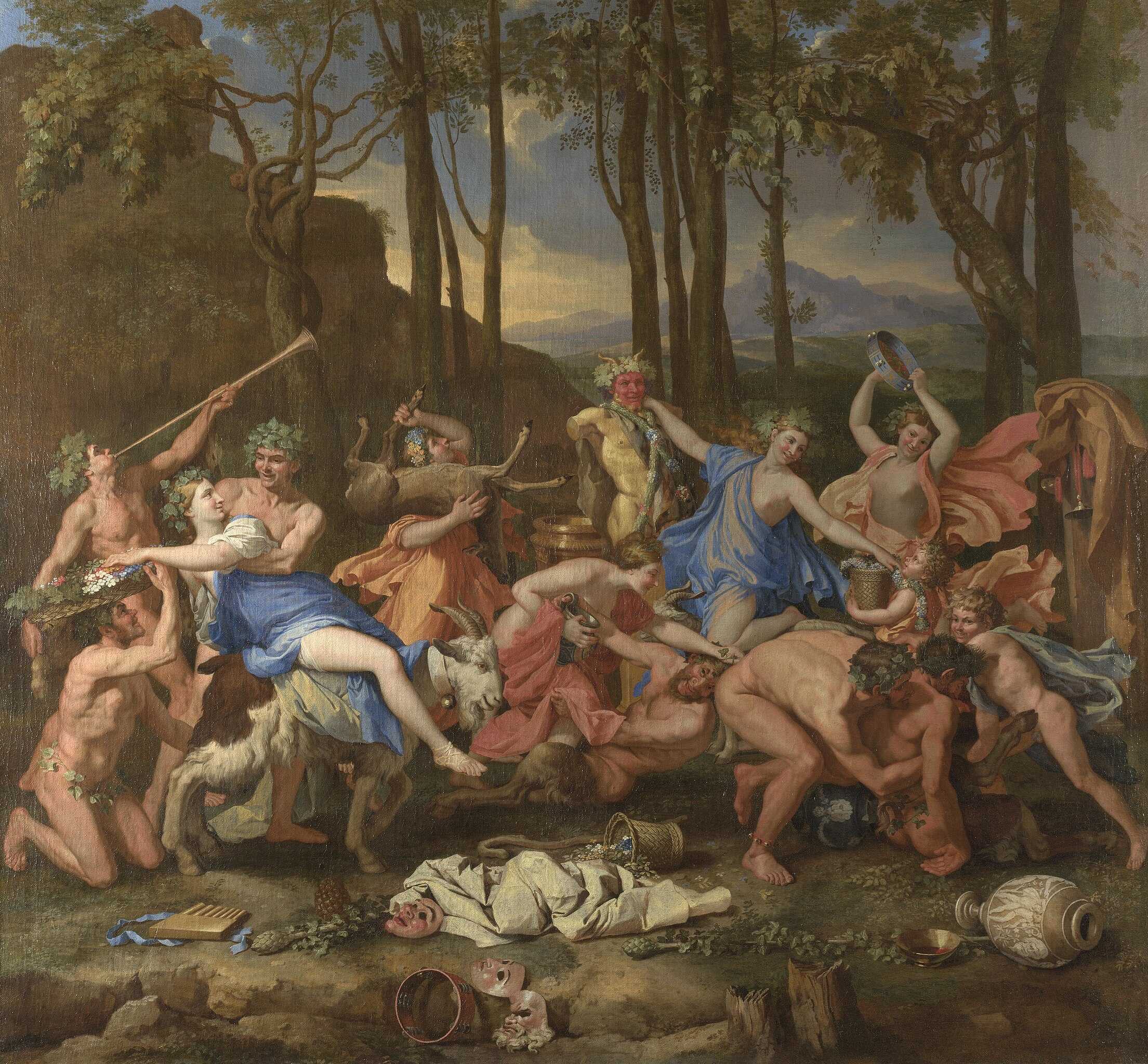 A painting by Nicolas Poussin - The Triumph of Pan, 1636