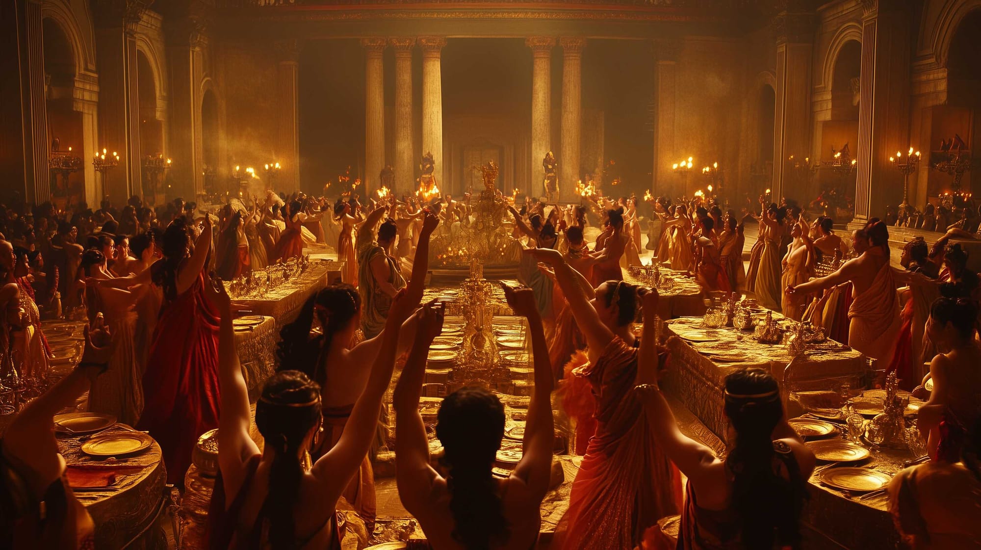 A possible depiction of Emperor Commodus’ legendary banquets with his hundreds of concubines