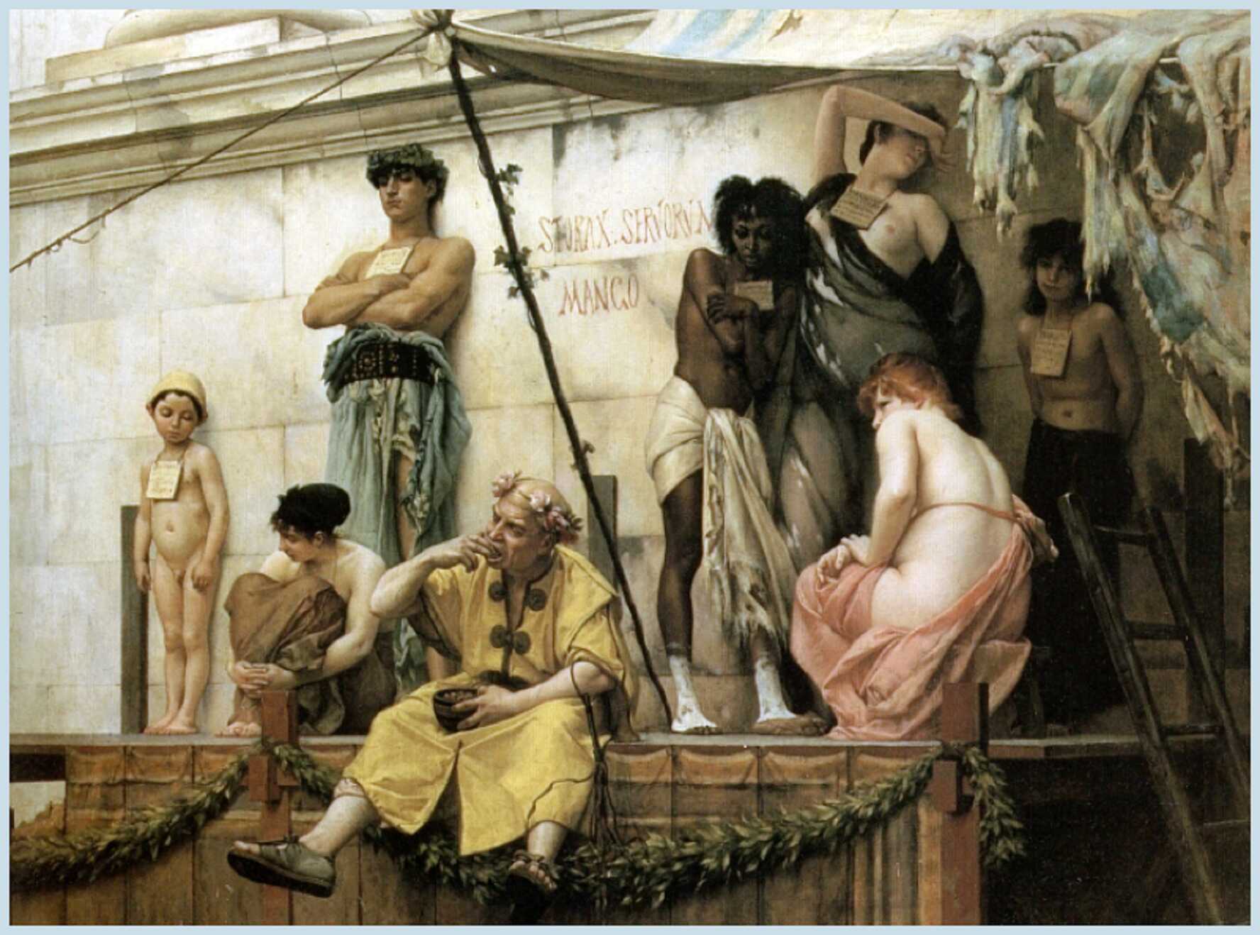 The Slave Market, a Slavery depiction from Boulanger Gustave Clarence Rudolphe 