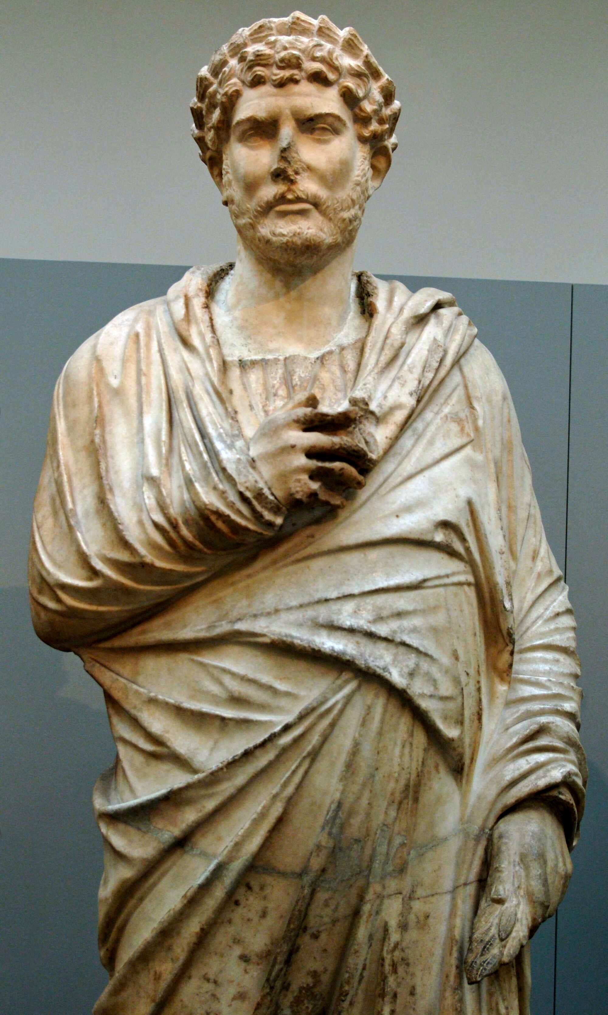 This statue of Hadrian in Greek dress was revealed in 2008 to have been forged in the Victorian era by cobbling together a head of Hadrian and an unknown body. For years, the statue had been used by historians as proof of Hadrian's love of Hellenic culture