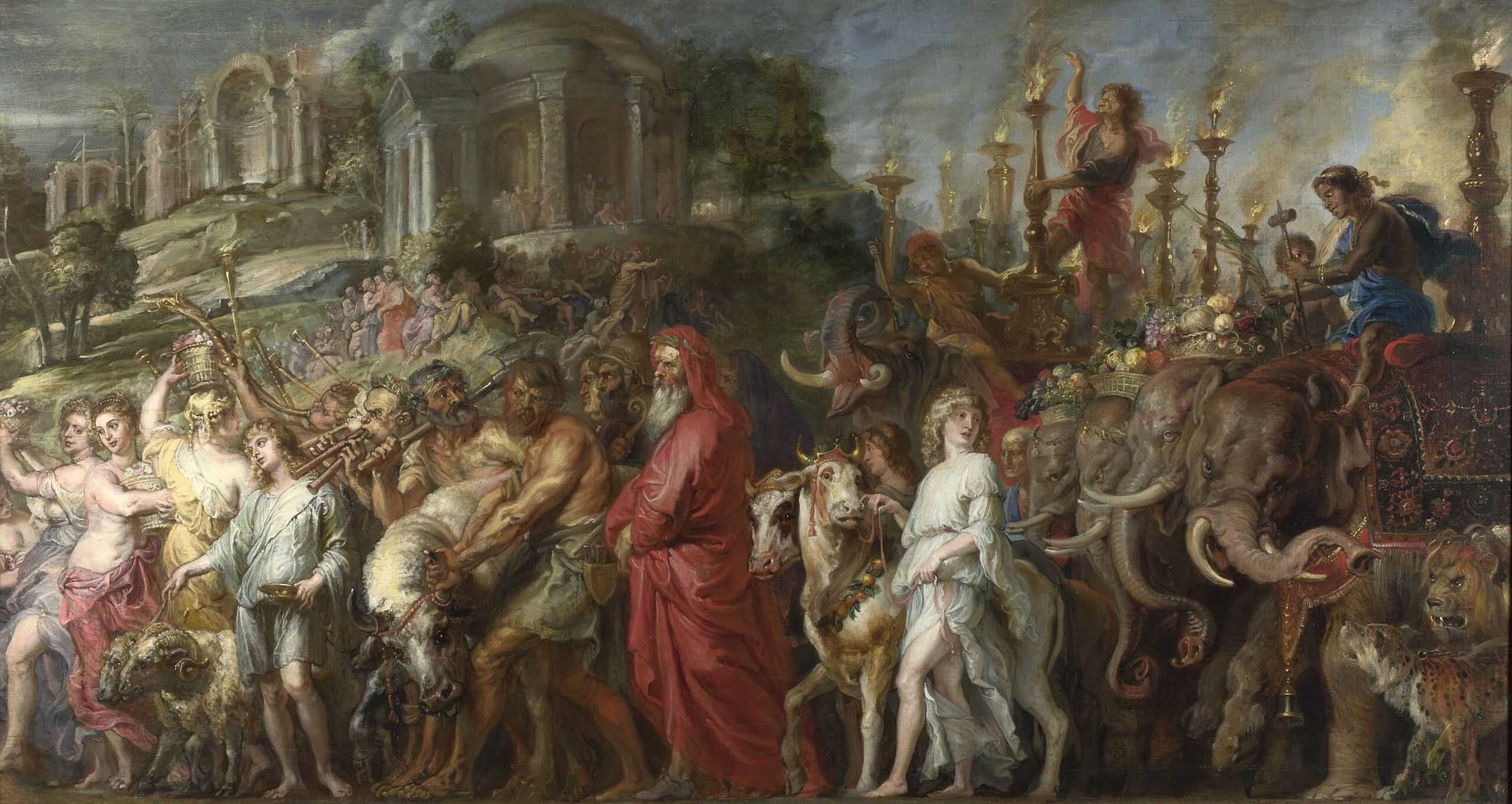 A painting of a Roman Triumph by Rubens.