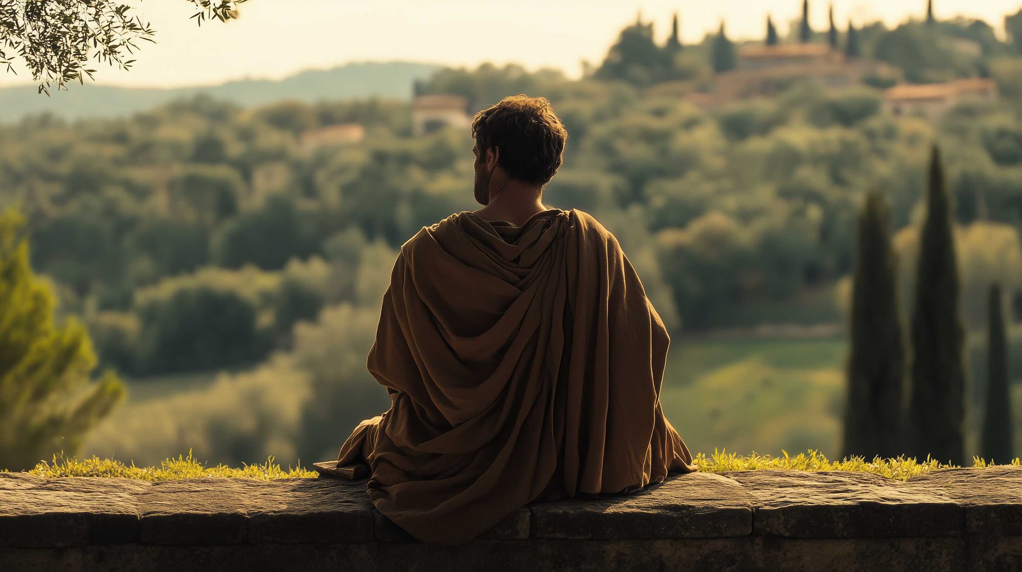 A possible representation of Roman poet Martial, enjoying the view from his villa in Nomentum (modern Mentana).