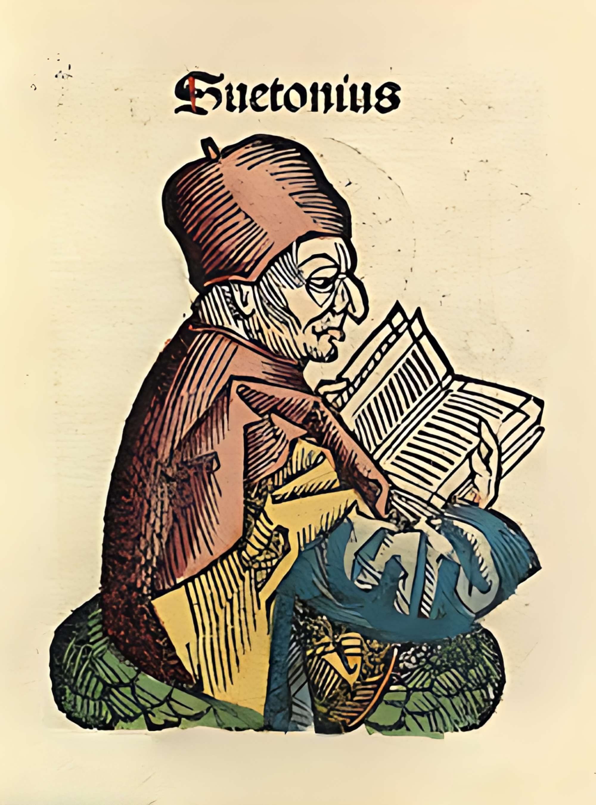 Roman Historian Suetonius, Illustration from the Nuremberg Chronicle