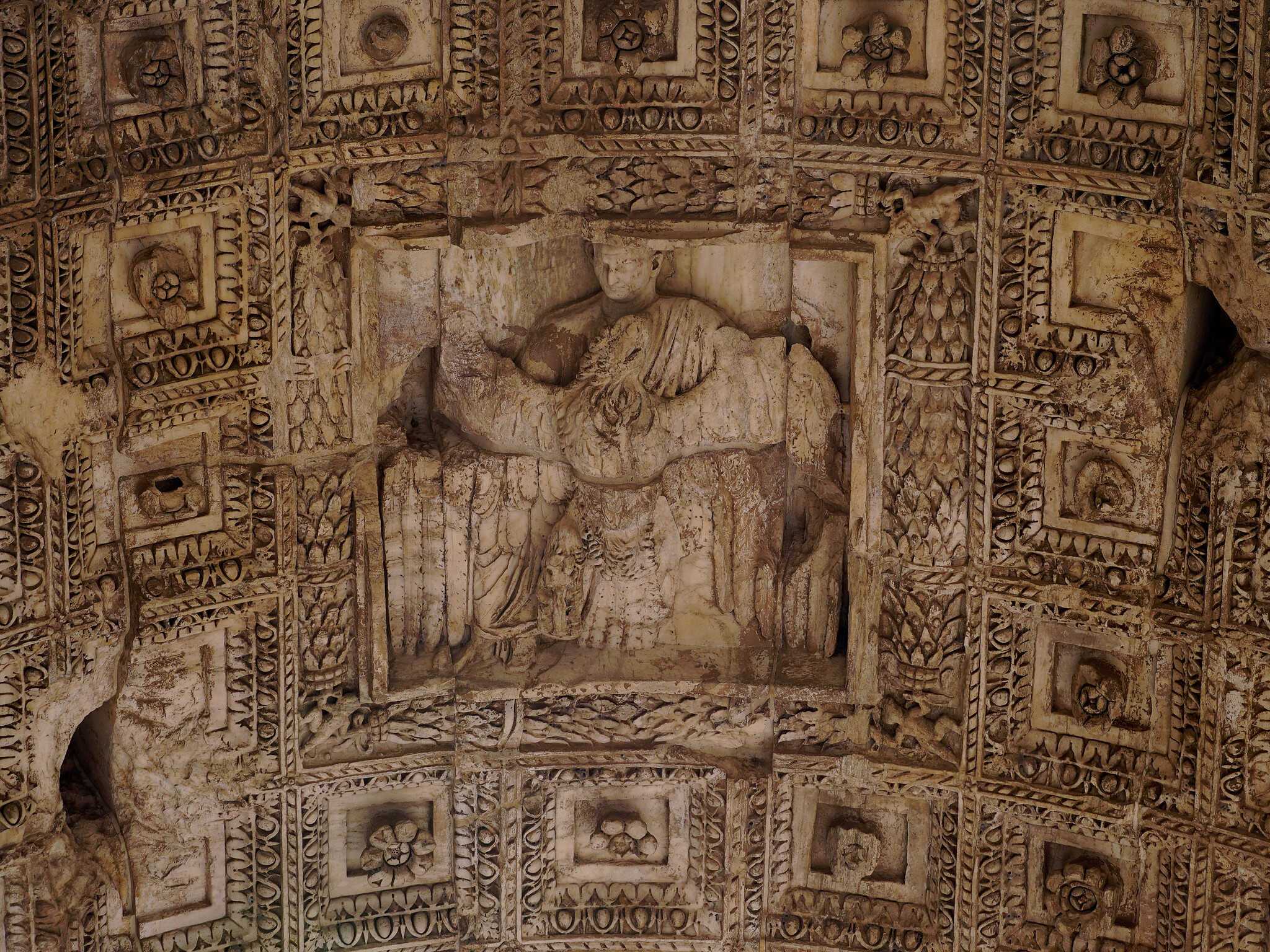 The Apotheosis of Emperor Titus, in the bottom of Titus' Arch of Triumph, as he is carried by an eagle