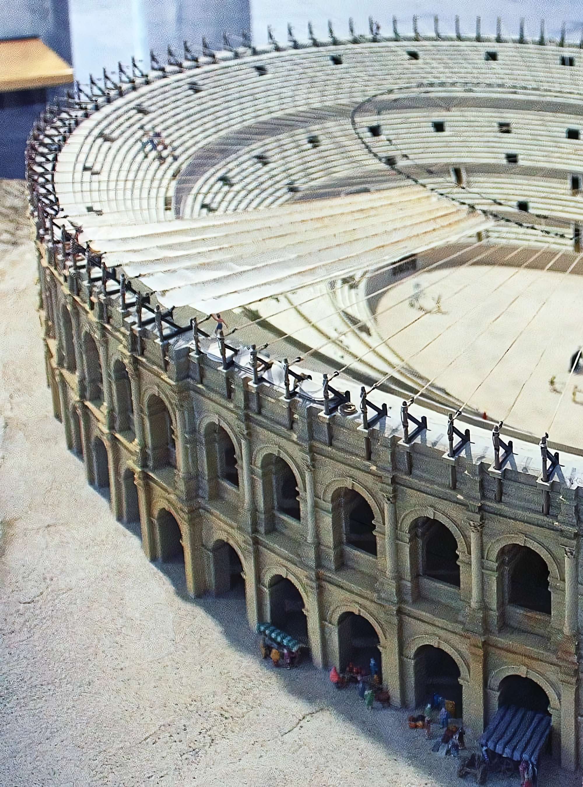 A model of the Roman Amphitheater of Arles