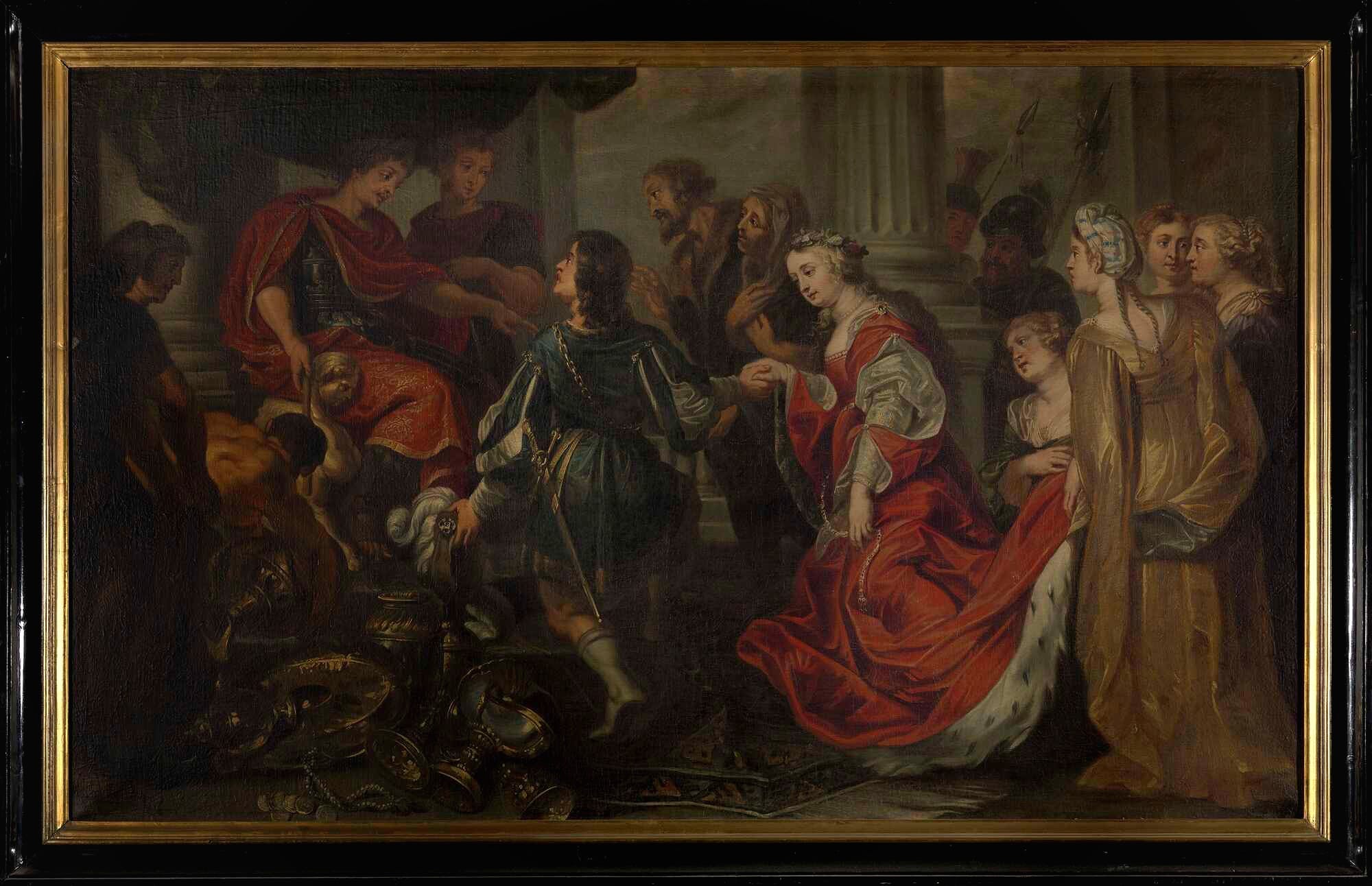 A painting of The Continence of Scipio by Peter Paul Rubens.