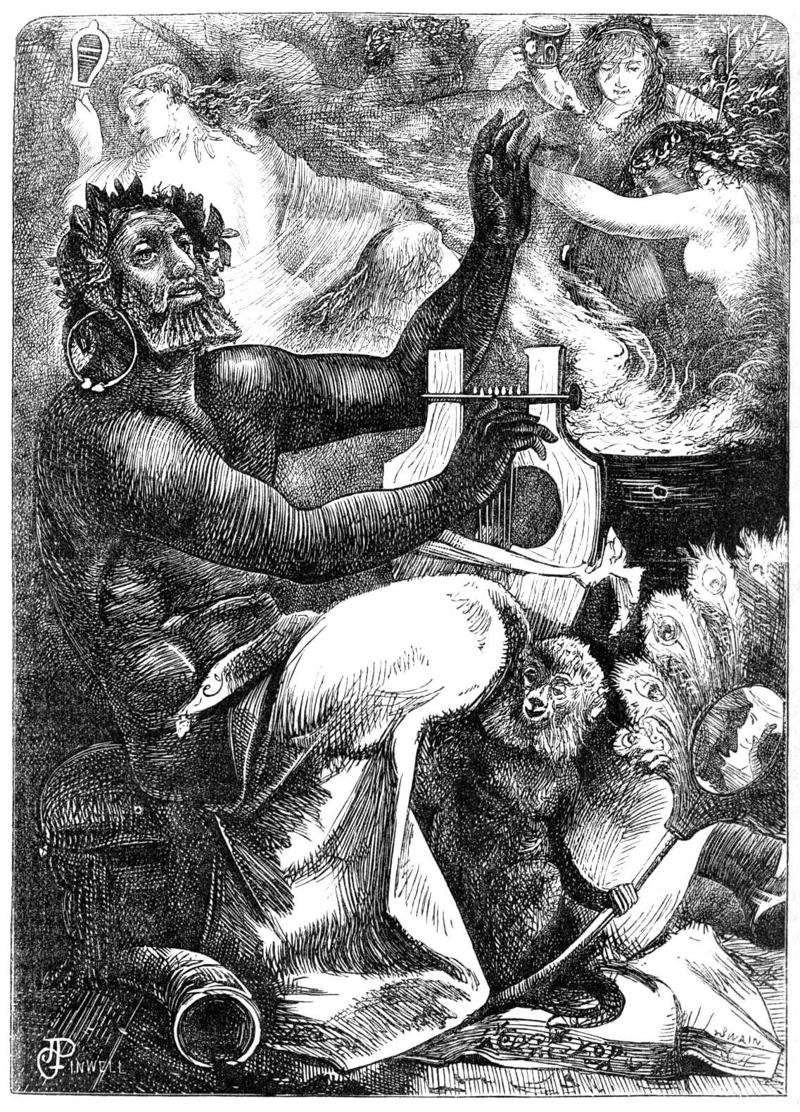 An illustration for the poem "The Saturnalia" by Walter Thornbury, where he imagines the horrors that would ensue if modern-day slaves got the upper hand on their masters