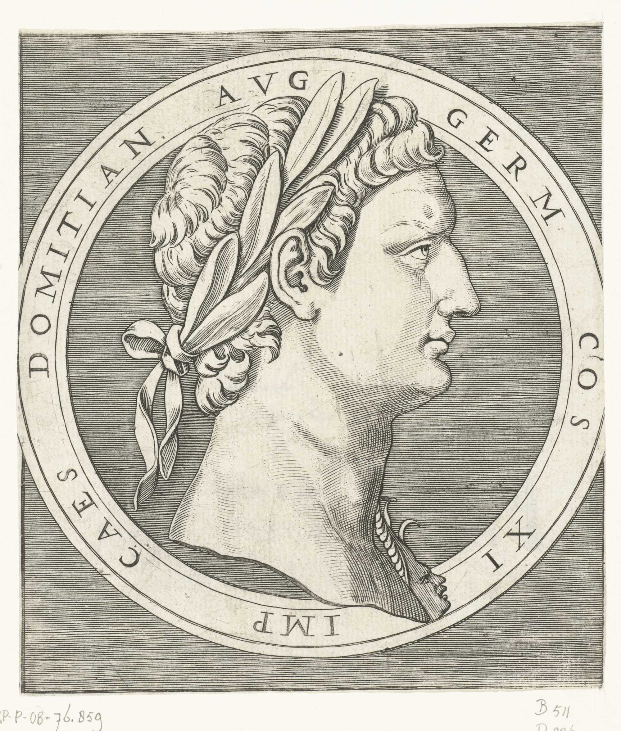 Roman Emperor Domitian, gravure by Marcantonio Raimondi