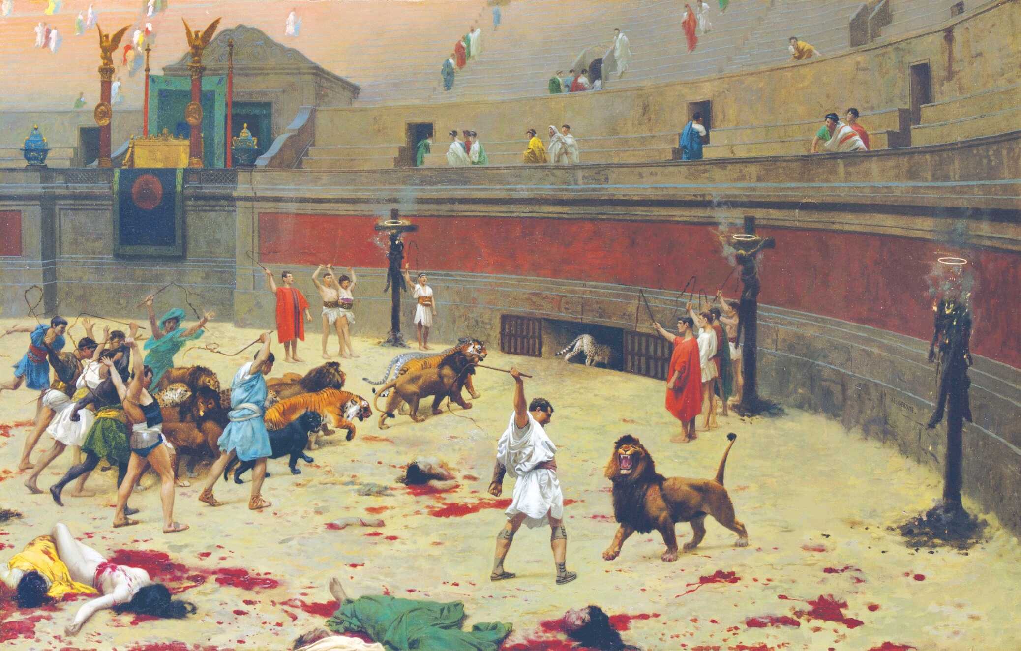 The gruesome painting by Jean-Léon Gérôme dubbed The Retreating Lions