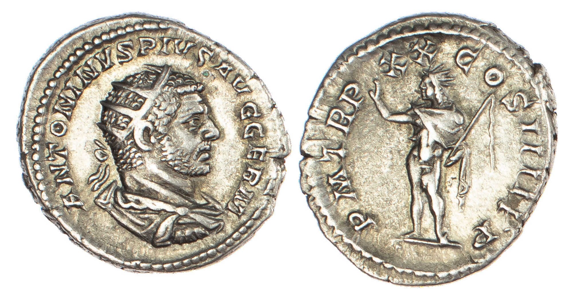 A Silver Antoninianus depicting Caracalla, from the Baldwin’s collection