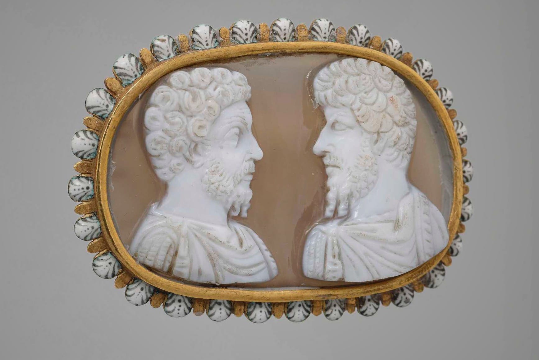 A cameo of Emperor Marcus Aurelius and co-Emperor Lucius Verus