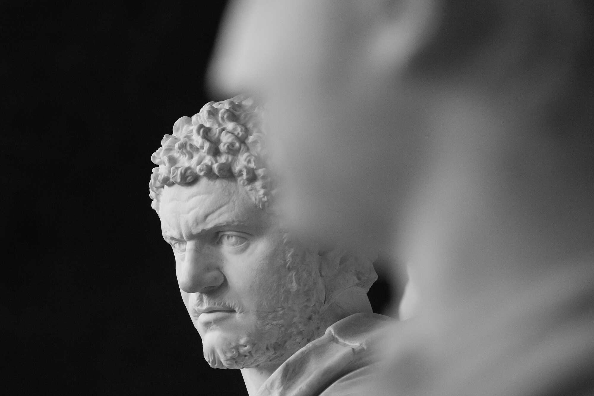 Caracalla in focus, with Geta in the foreground