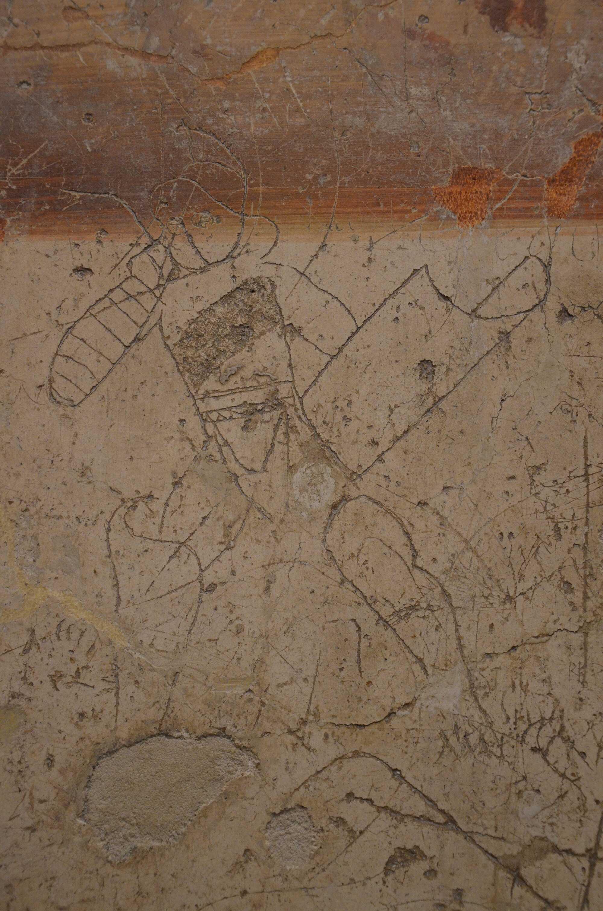 Graffiti of a gladiatorial scene from Pompeii