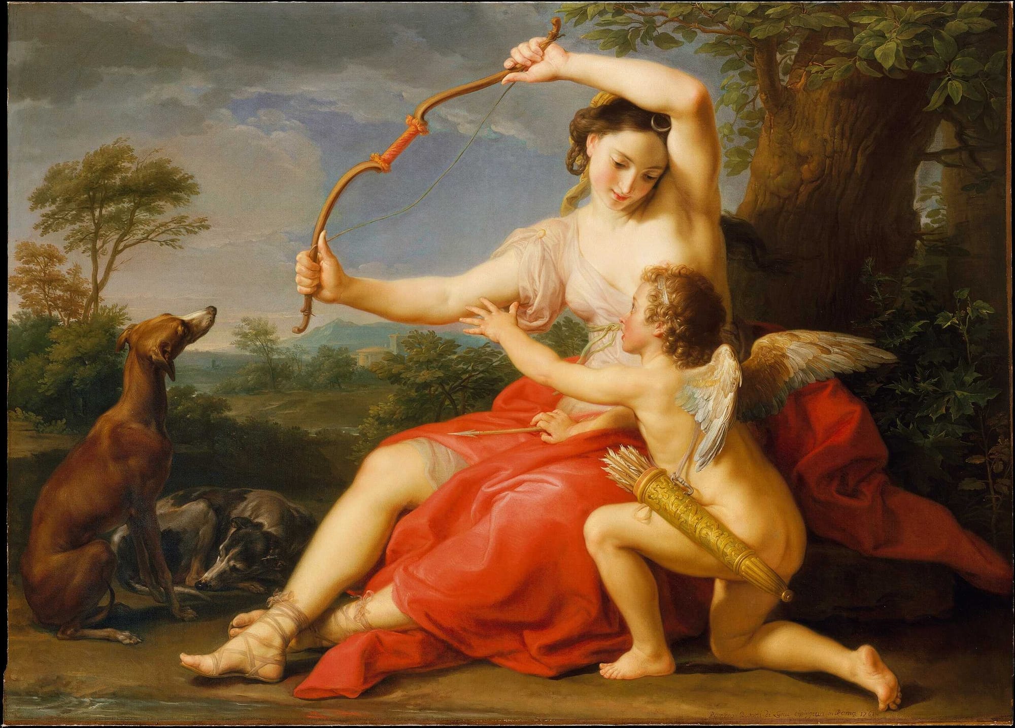 Pompeo Batoni’s painting of Cupid and Diana, disarming him