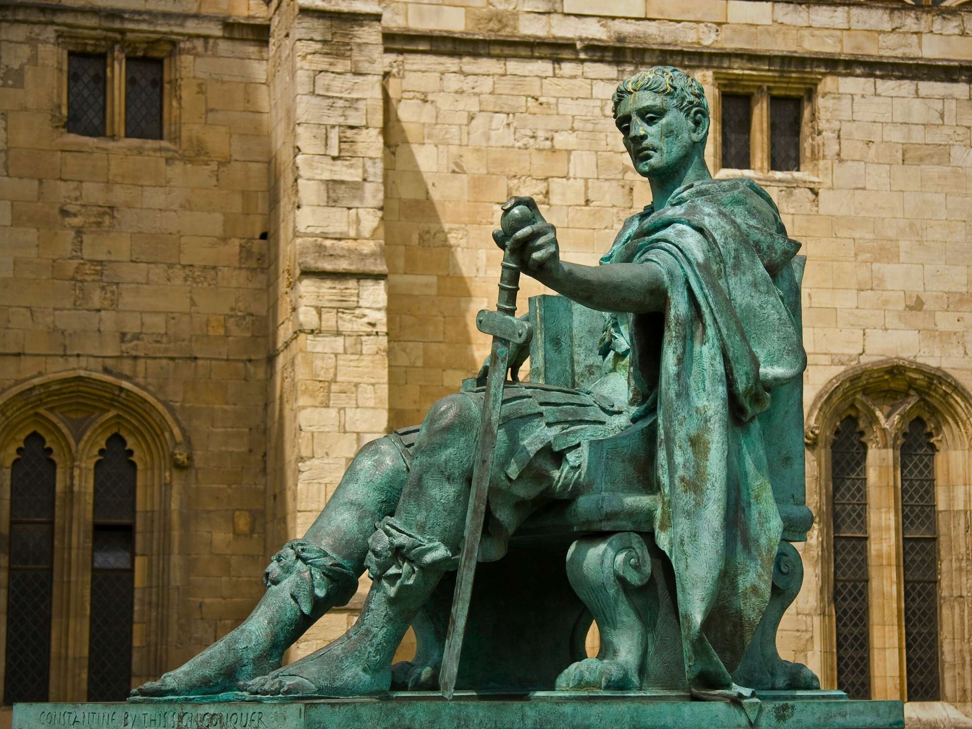 The Statue of Roman Emperor Constantine in Yorkshire, England