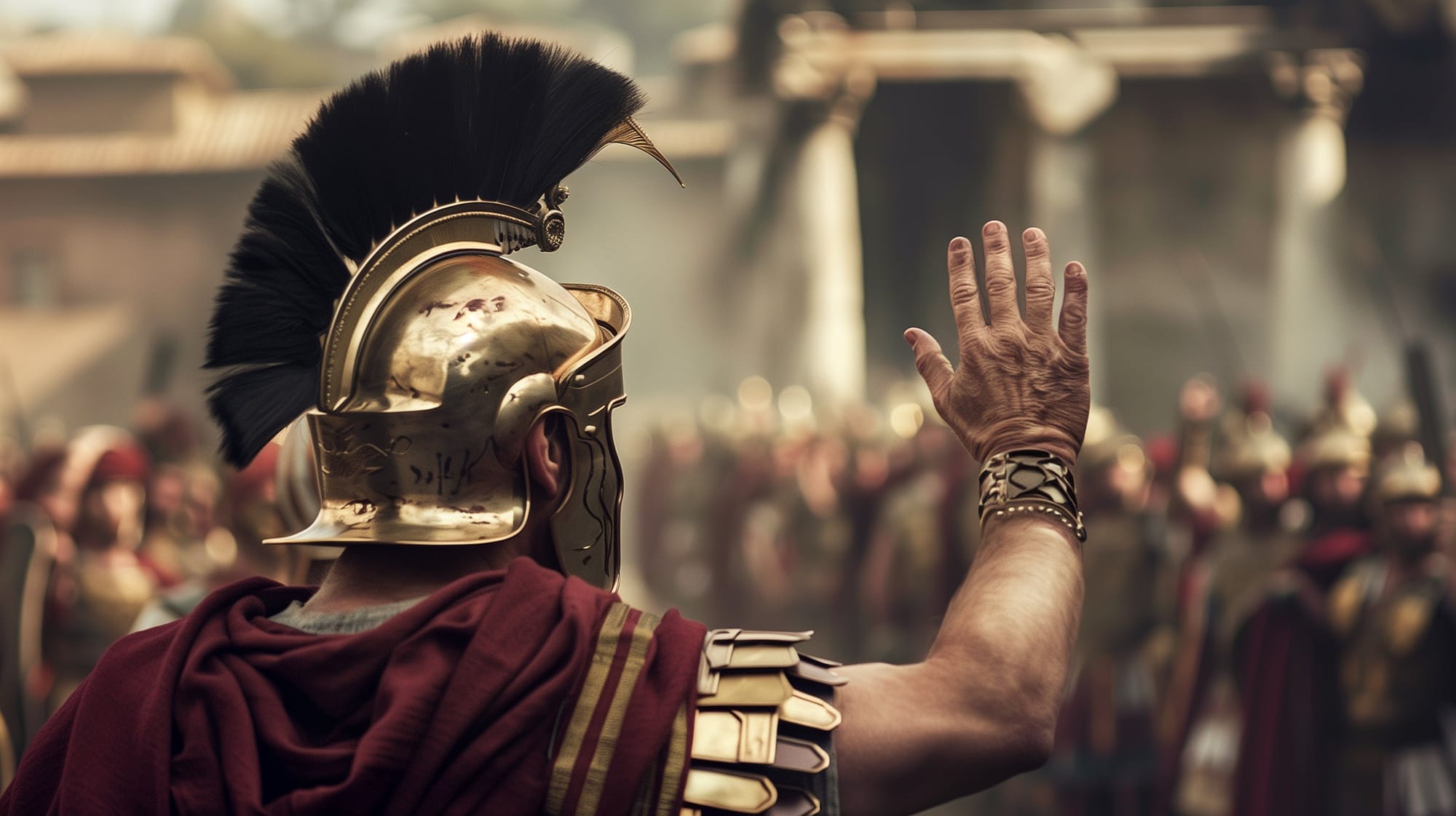 A possible typical representation of the Roman salute