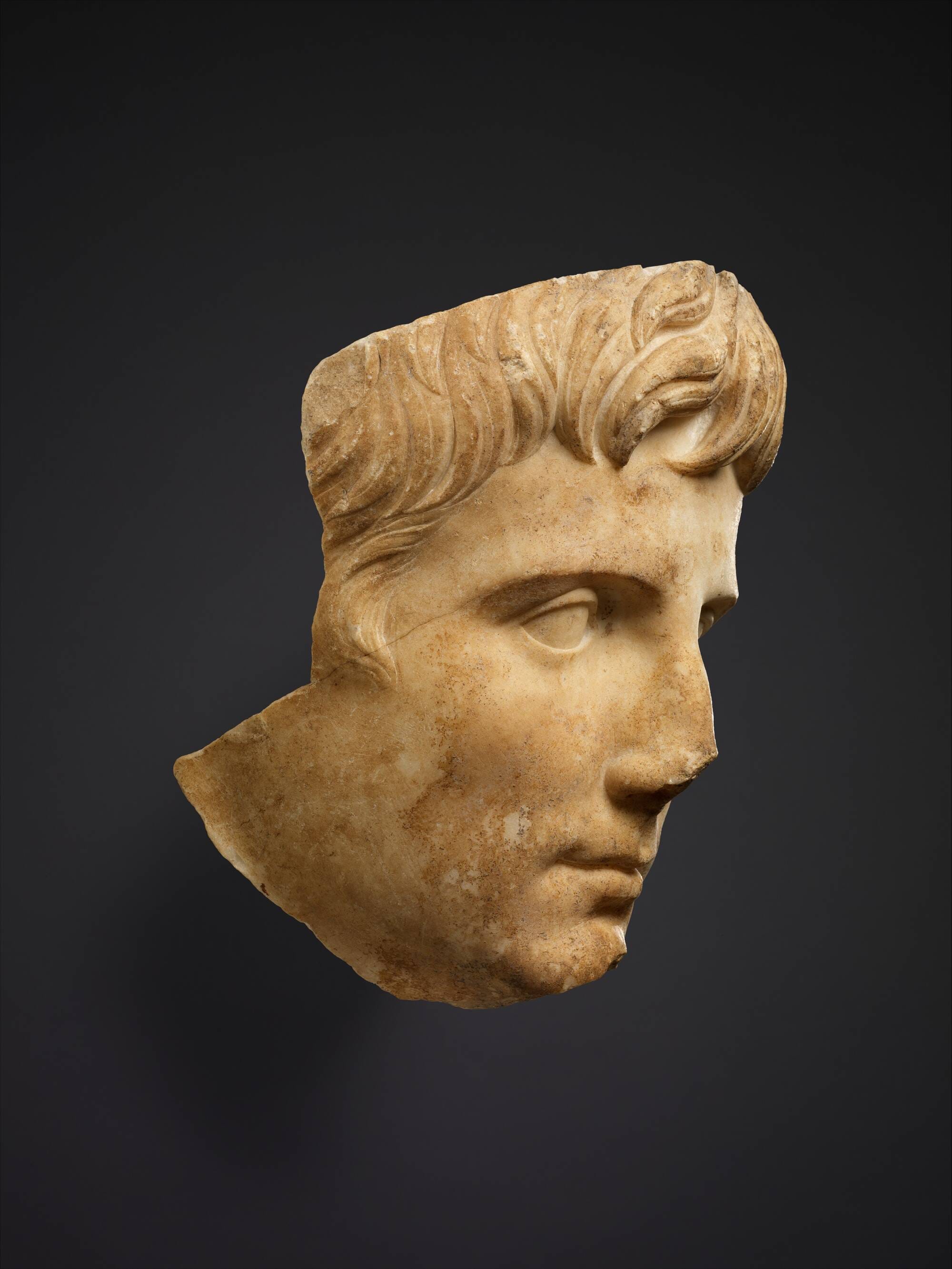 A marble portrait of the Emperor Augustus