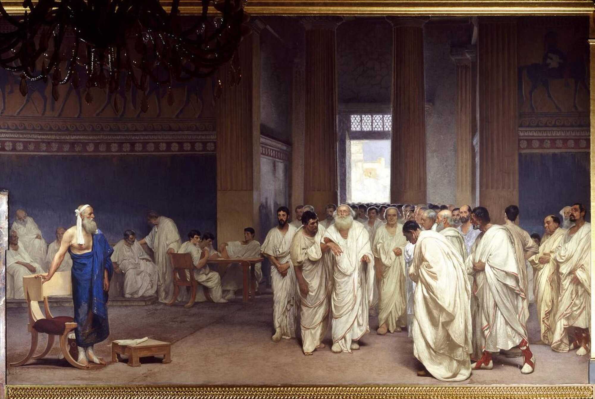 A painting of Cesare Maccari, depicting Appius Claudius Caecus in the Roman Senate