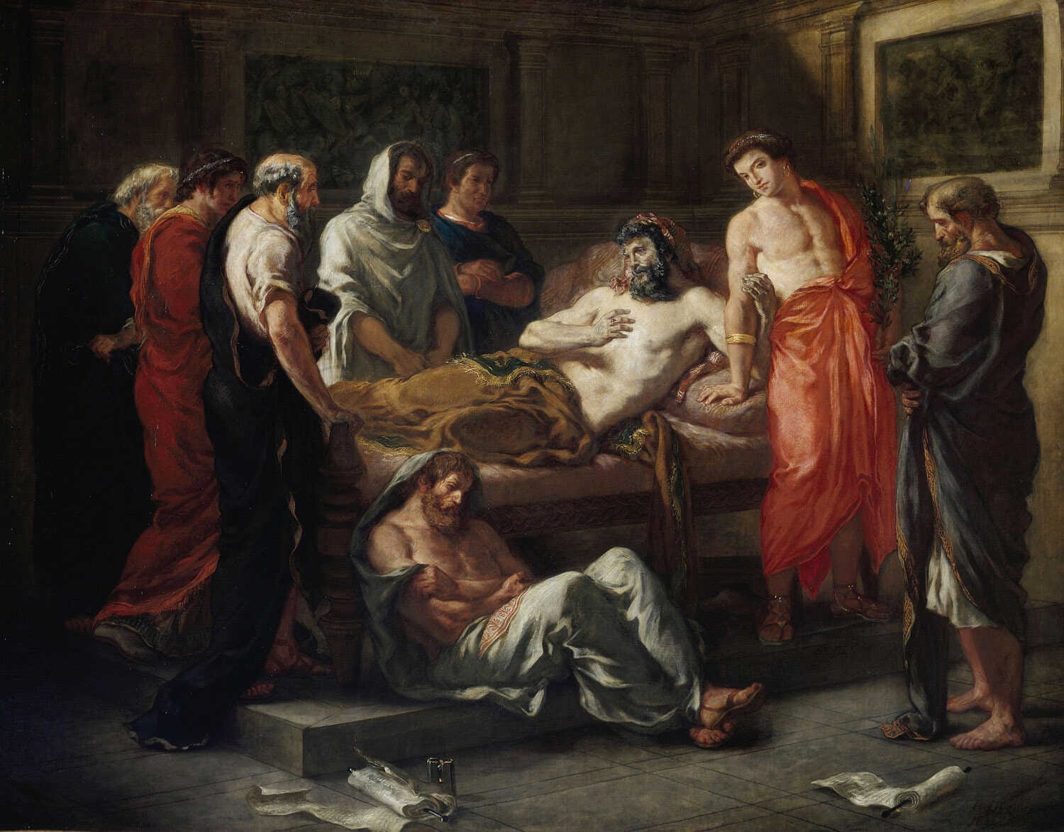 Delacroix’s painting of Marcus Aurelius’ death, possibly from the Antonine plague