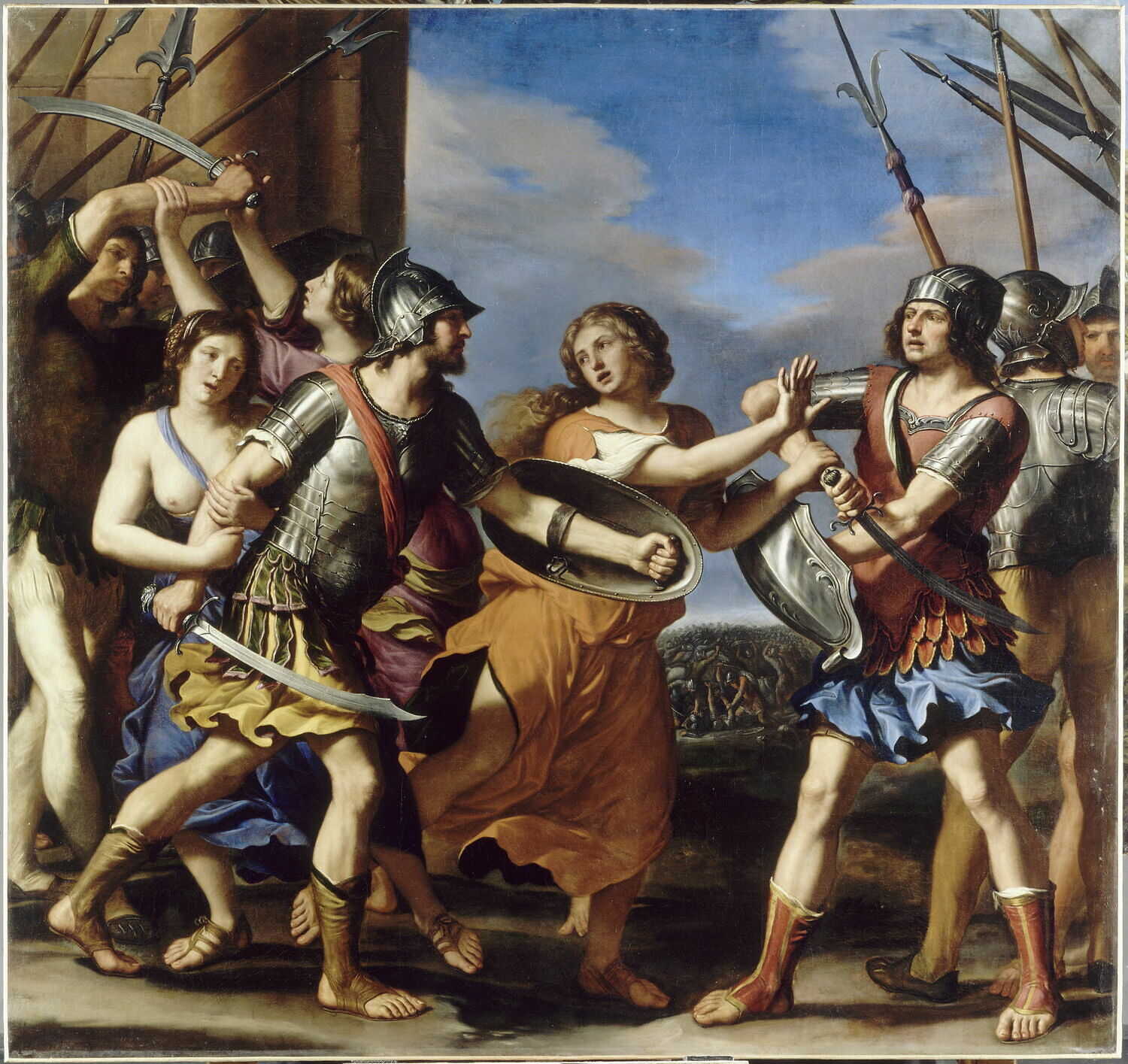 Guercino’s painting of Hersilia separating Romulus and Tatius