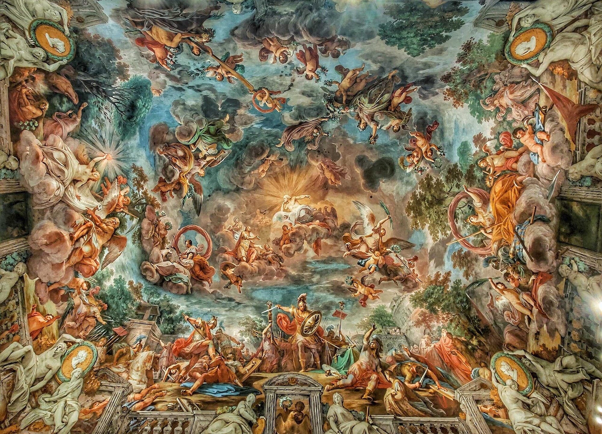 The Apotheosis of Romulus, a ceiling painting by 	Mariano Rossi