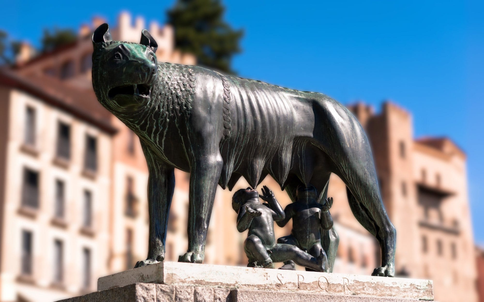 The famous She-Wolf statue of Romulus and Remus in Rome