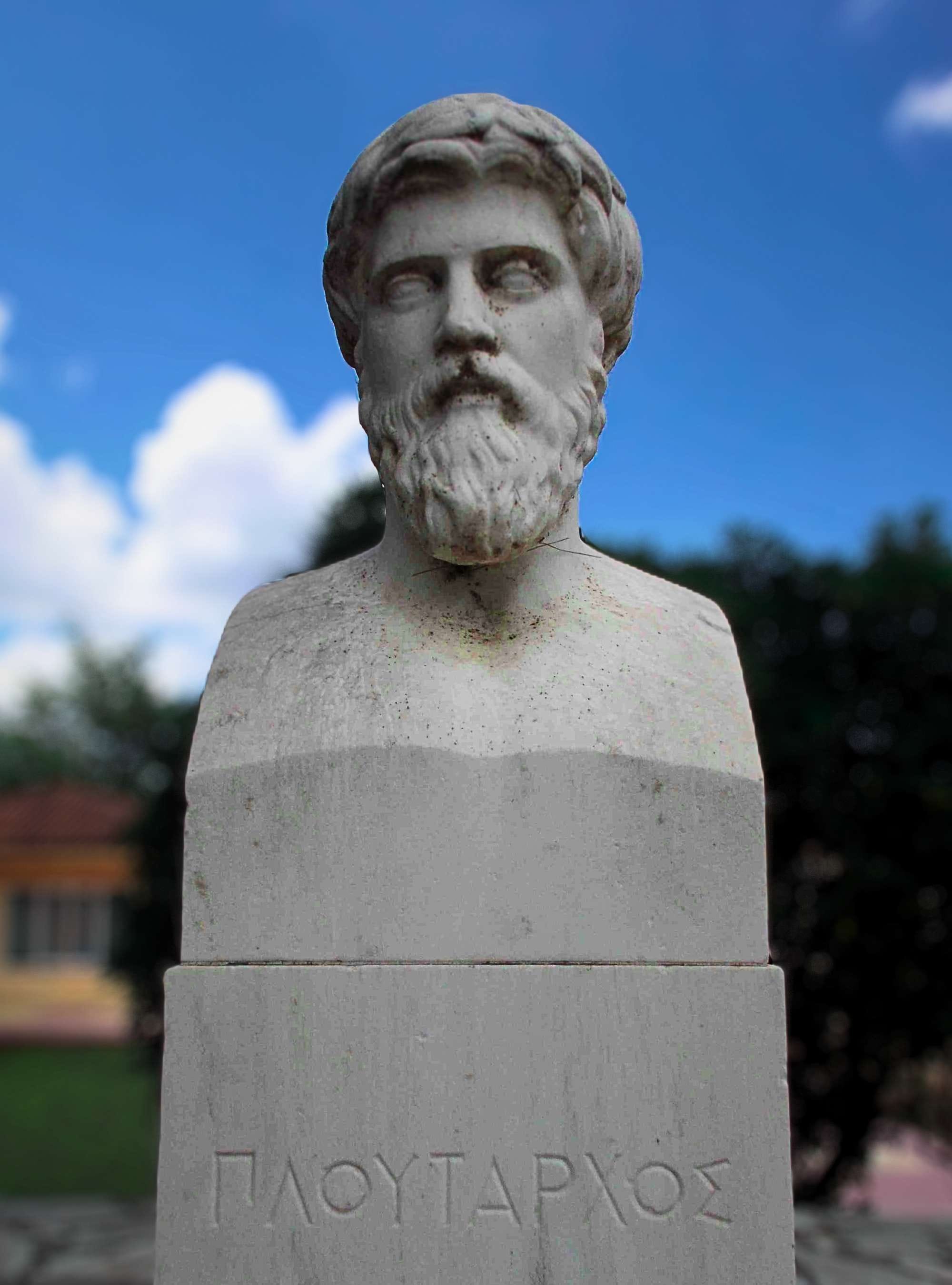 A bust of Plutarch in his hometown of Chaeronea, Greece