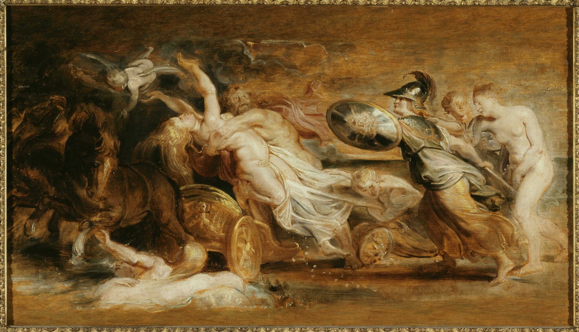 A painting by Rubens, depicting Pluto taking Proserpina, inspired by Ovid’s Metamorphoses