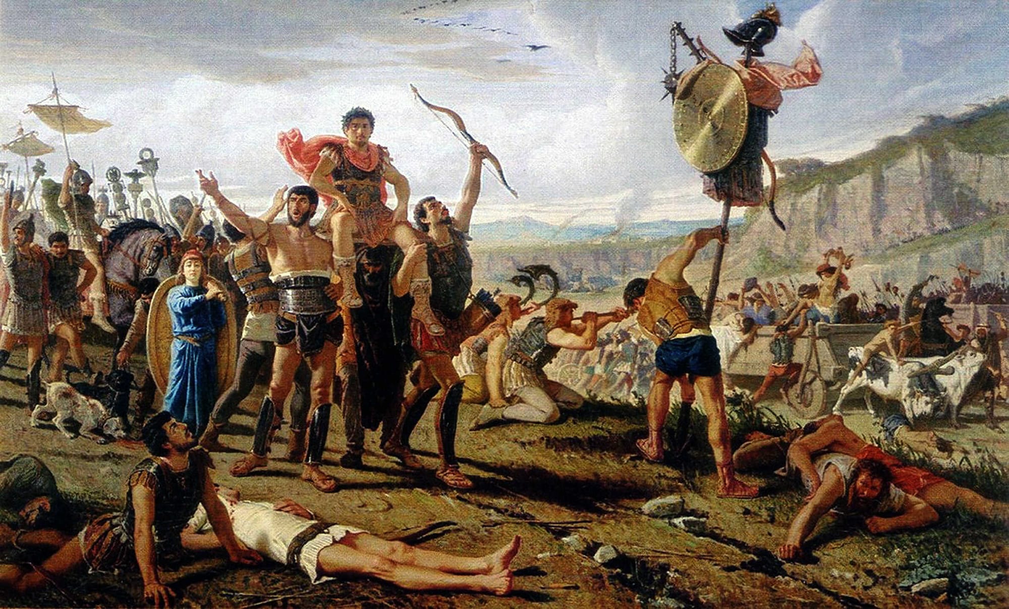 A painting commissioned by Vittorio Emanuele II, of Gaius Marius victorious over the Cimbri tribes