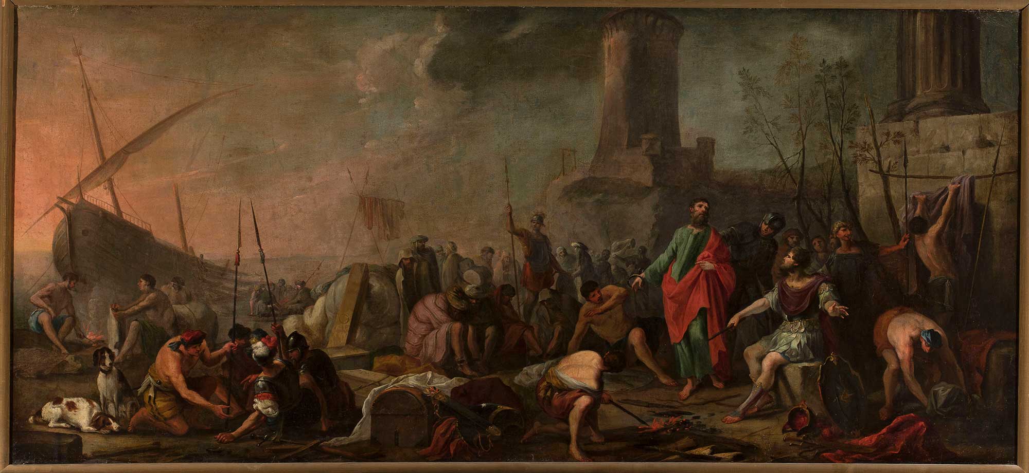 Saint Paul's shipwreck in Malta, depicted by Isaak Fisches