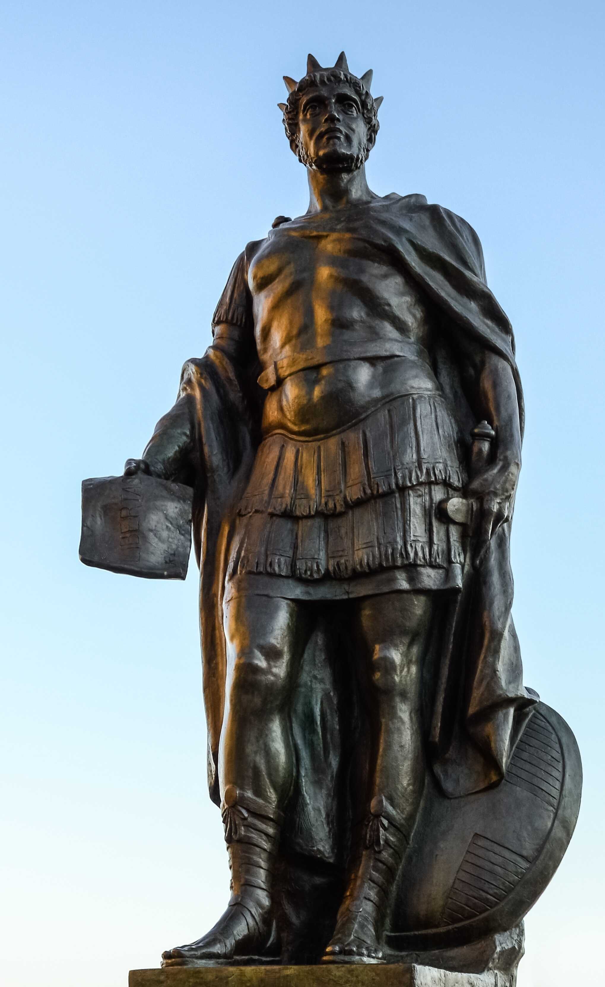 Statue of Constantine the Great in Oria,Copy of the statue destroyed by the earthquake of 1743 by local author Mario Sabatelli