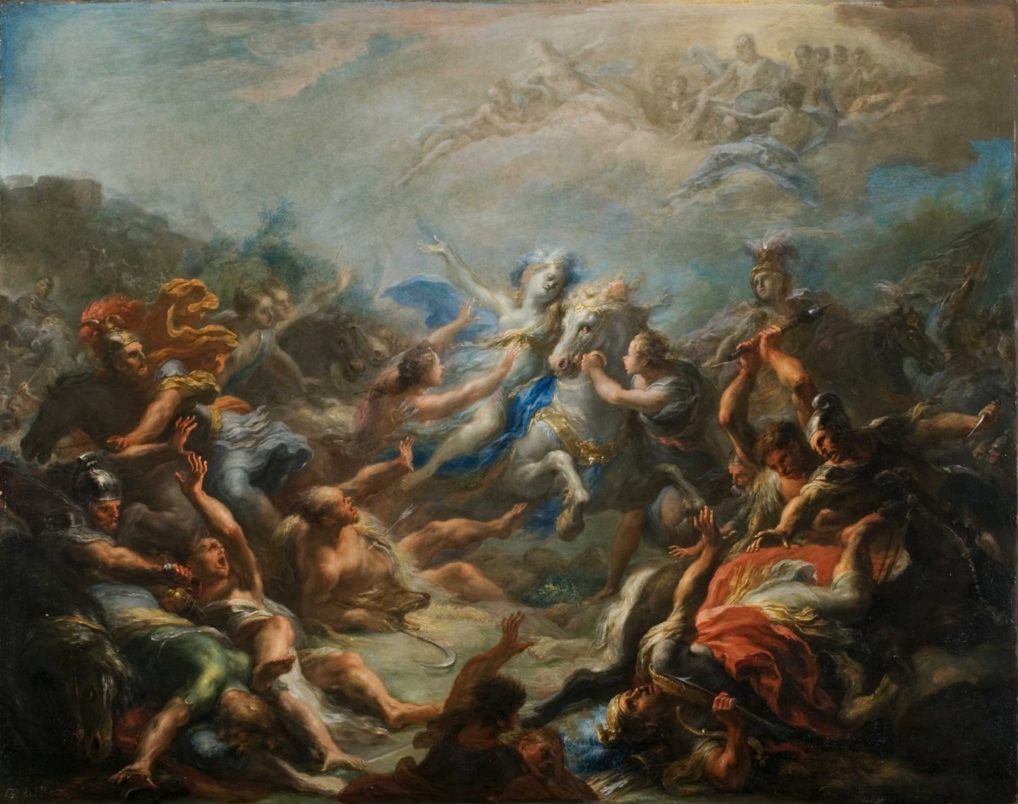 Camillia at War from Virgil's Aeneid by Giacomo del Po, from Los Angeles County Museum of Art