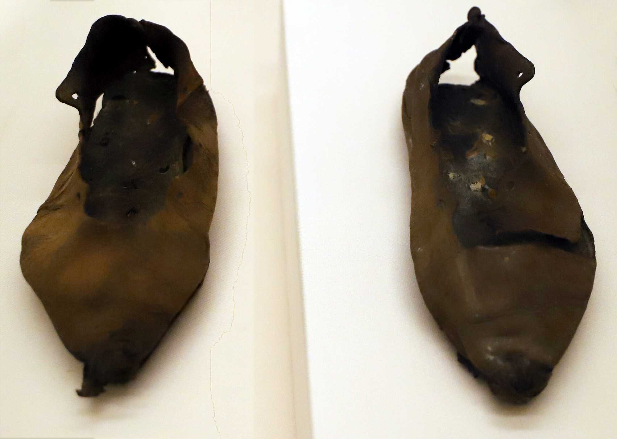 Children's footwear, leather and iron, 200-213 AD, from Vindolandia (Bardon Mill, Roman Vindolandia Fort and Museum)